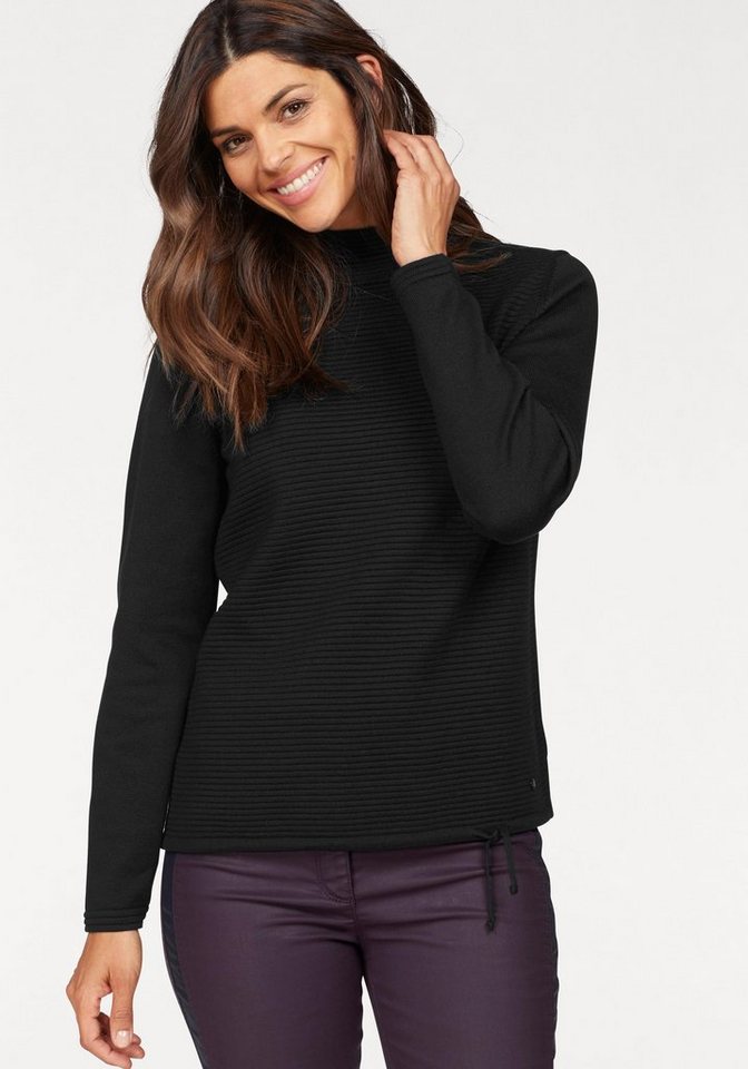 Olsen Stehkragenpullover mit feiner Rippenstruktur Olsen Stehkragenpullover mit feiner Rippenstruktur