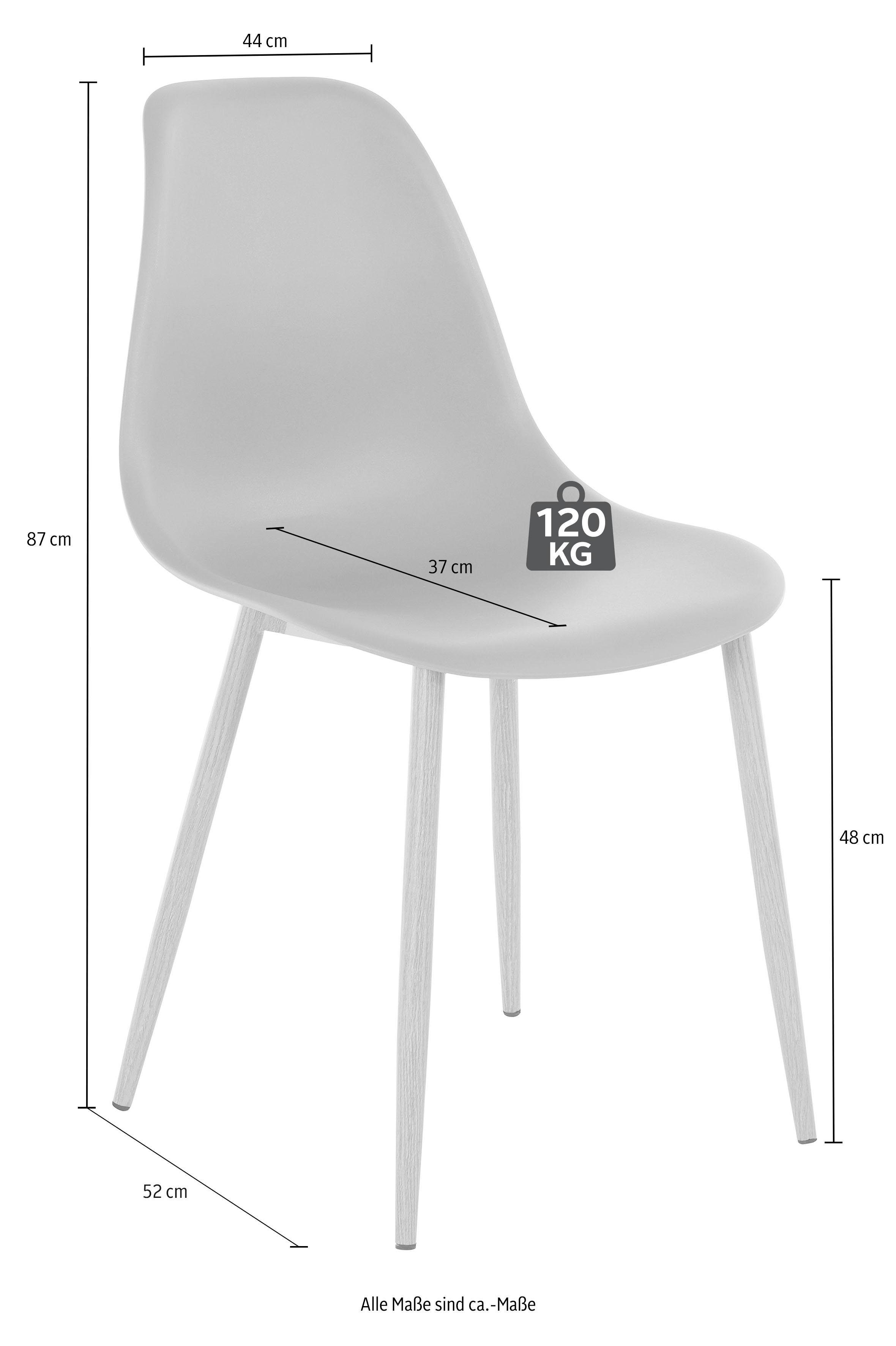 Glastisch Stühlen mit anthrazit Essgruppe INOSIGN (Set, Eckiger Miller, 5-tlg), 4 (Kunststoffschale)