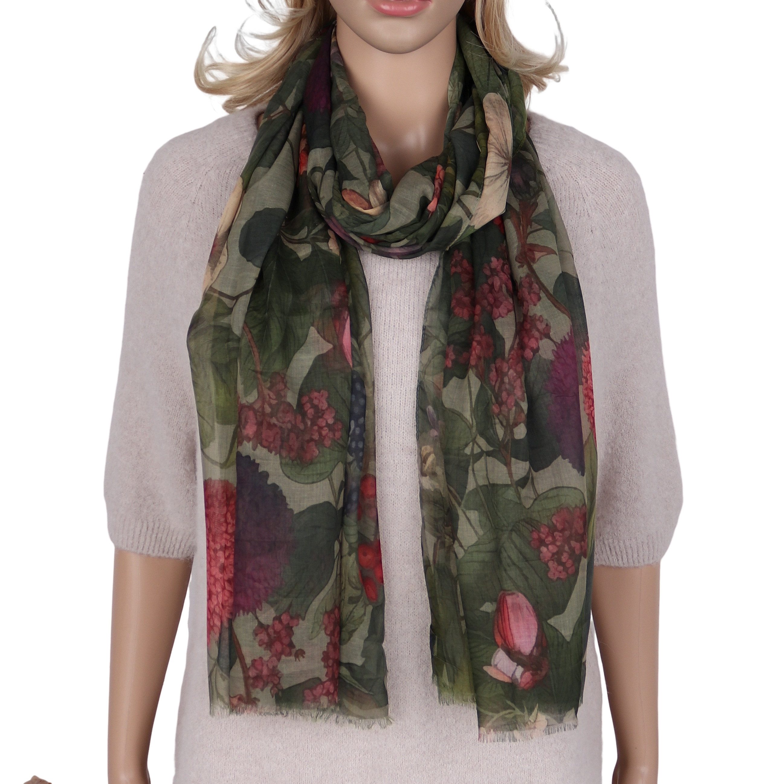 MIRROSI Modeschal Weicher & Leicht Großes Schal, ca.70x180cm, Wunderschöne Muster, (aus 70% Viskose, Altemberaubende Muster), Damen Halstuch Stola ideal für Frühling, Sommer und Herbst