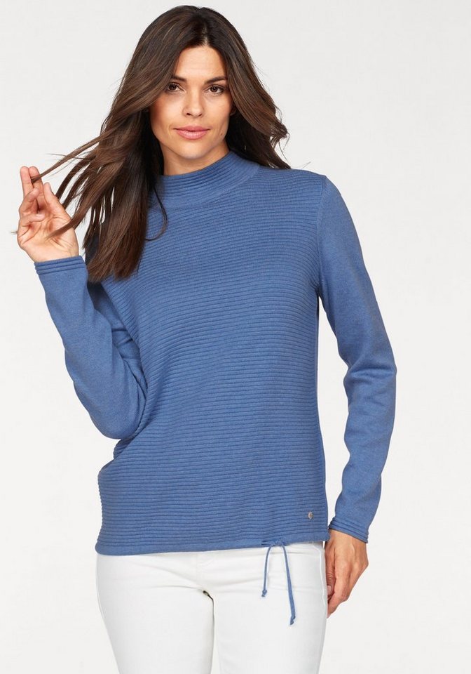 Olsen Stehkragenpullover mit feiner Rippenstruktur Olsen Stehkragenpullover mit feiner Rippenstruktur