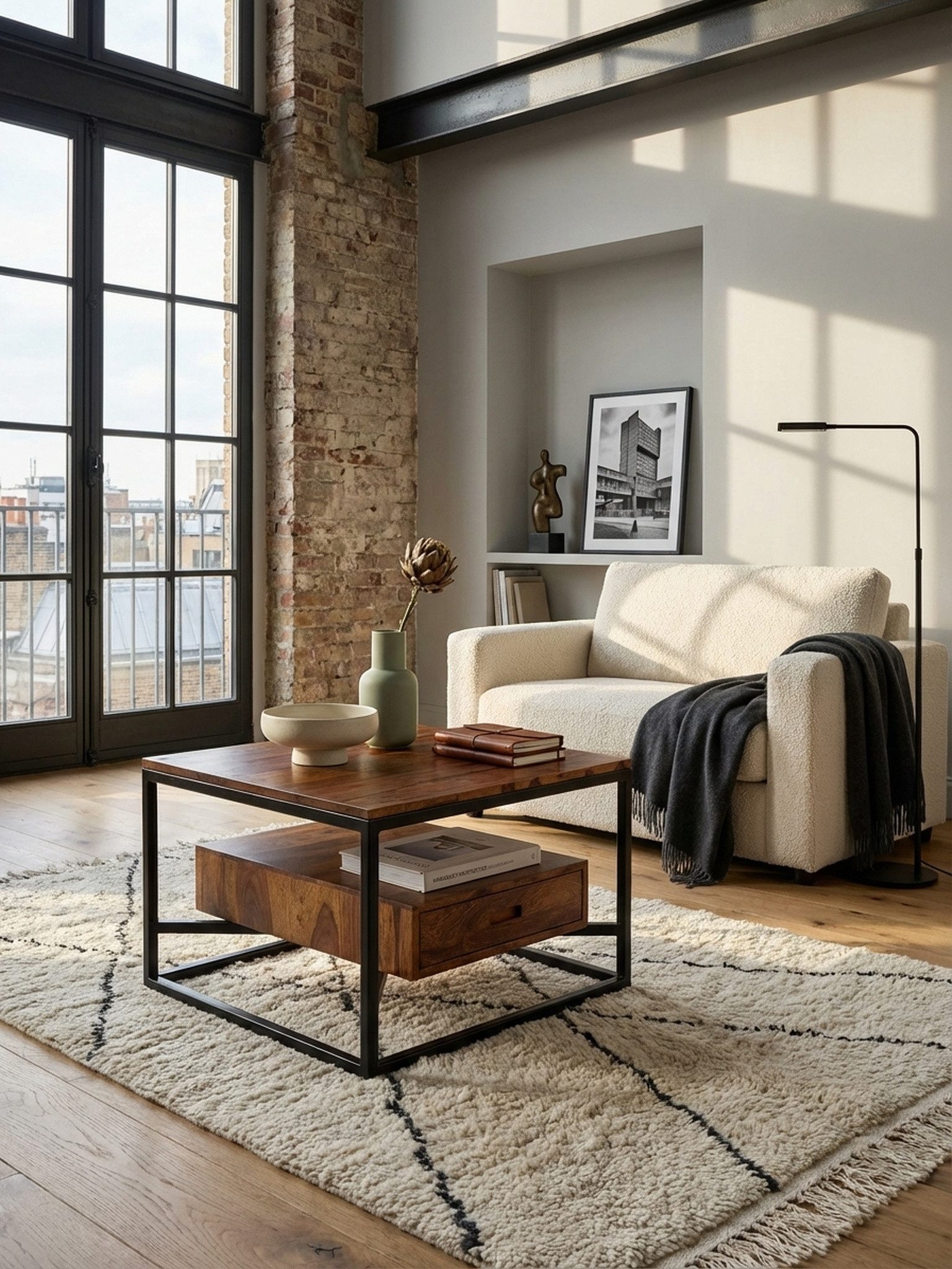 KADIMA DESIGN Couchtisch Moderner Sofatisch Massivholz Quadratisch 60x60x40 cm Couchtisch