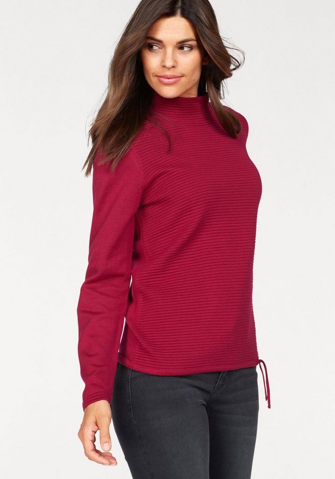 Olsen Stehkragenpullover mit feiner Rippenstruktur Olsen Stehkragenpullover mit feiner Rippenstruktur