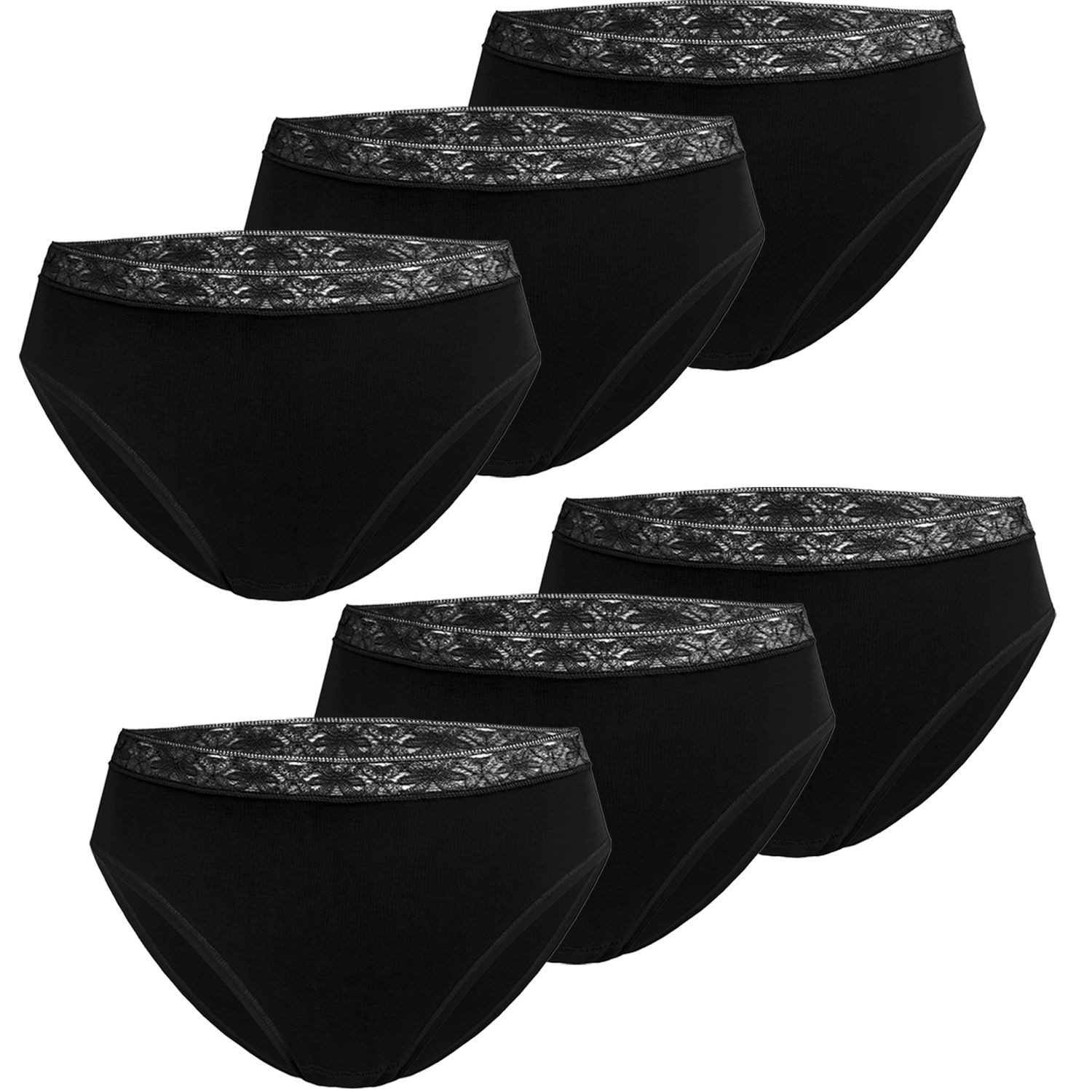 Pompadour Hüftslip Hüft-Slip (Set, 6-St., 6er Pack) Spitzenbündchen günstig online kaufen
