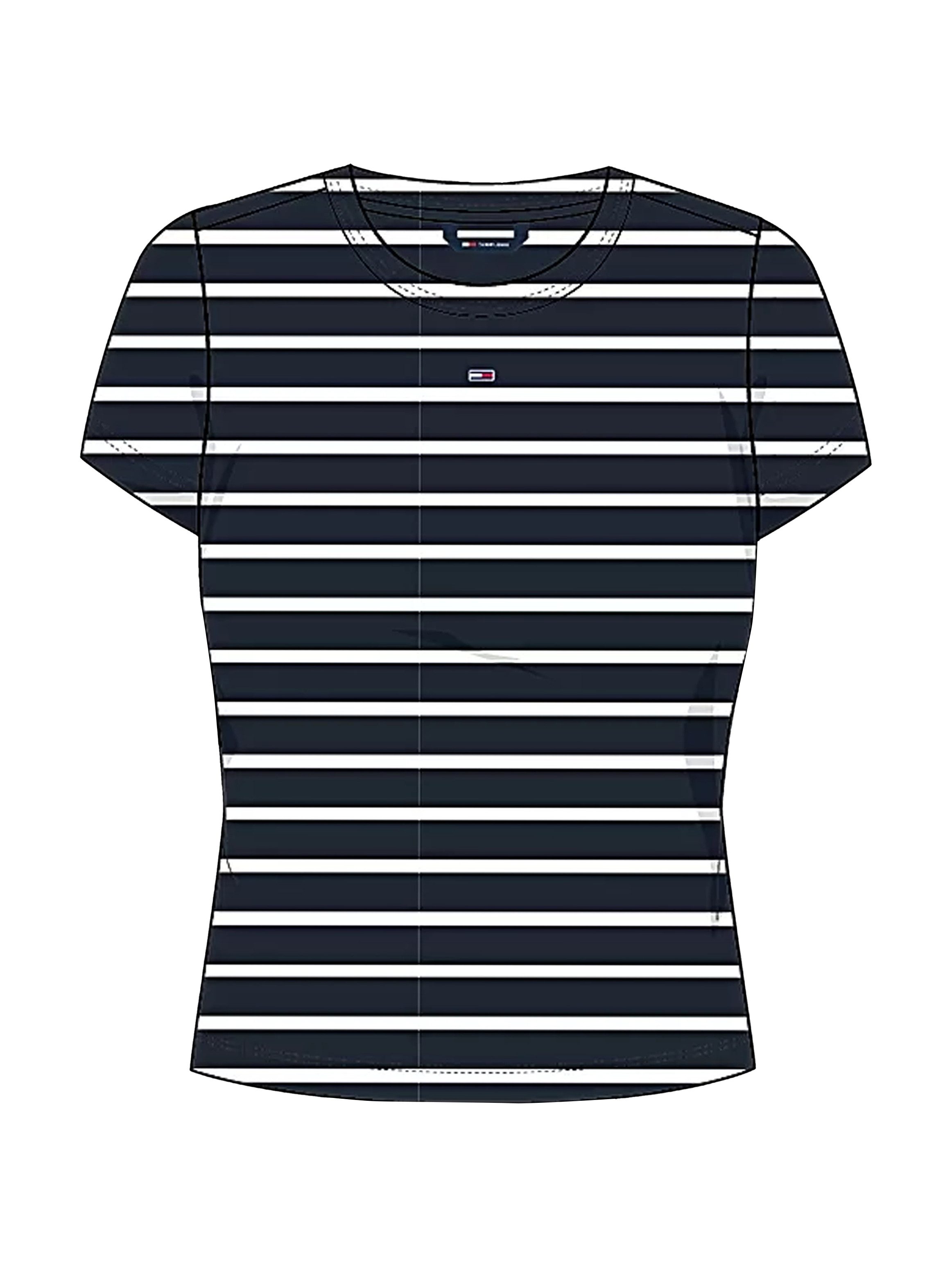 Tommy Jeans Kurzarmshirt TJW ESSENTIAL RIB SHORT SLEEVE EXT Baumwollmischung in gerippter Struktur, Slim Fit – Bild 4 von 5