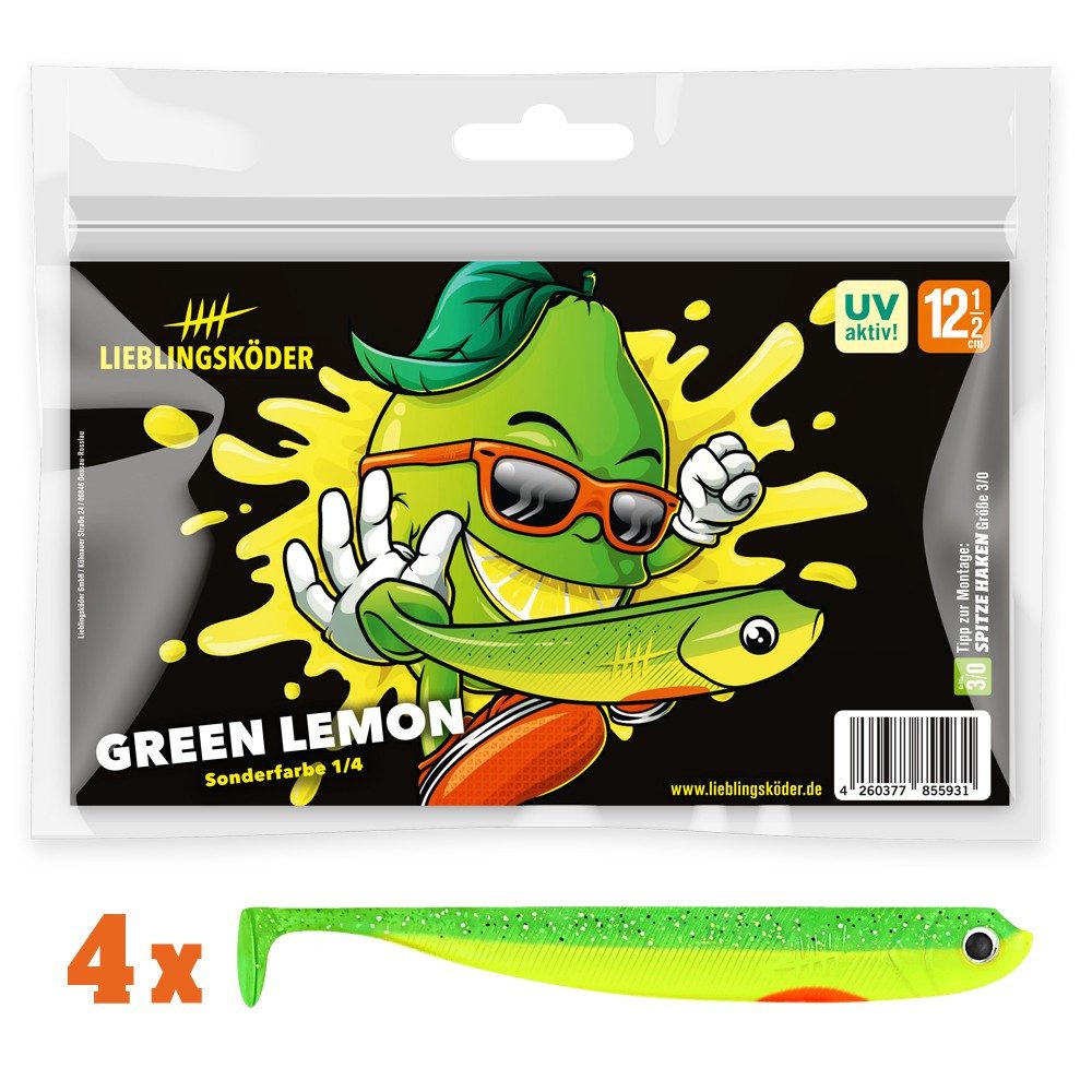 Lieblingsköder Kunstköder 4 Lieblingsköder Gummifische zum Zanderangeln mit Gummifisch 12,5 cm