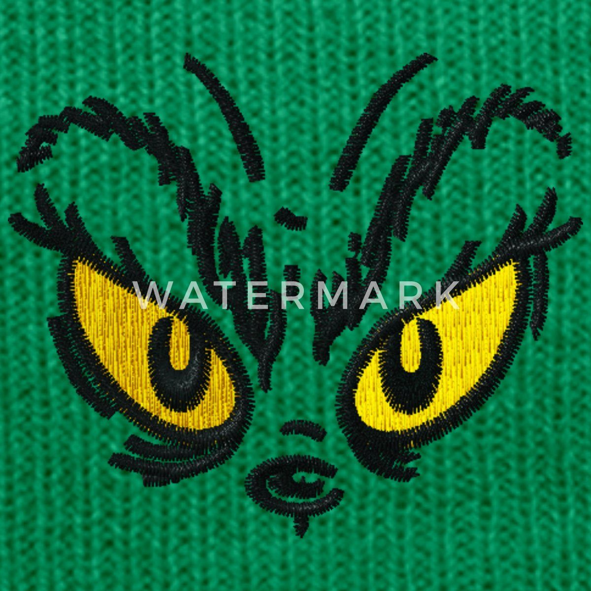 Spreadshirt Beanie Der Grinch Stick-Motiv Grinch Augen Bestickte Wintermütze (1-St)