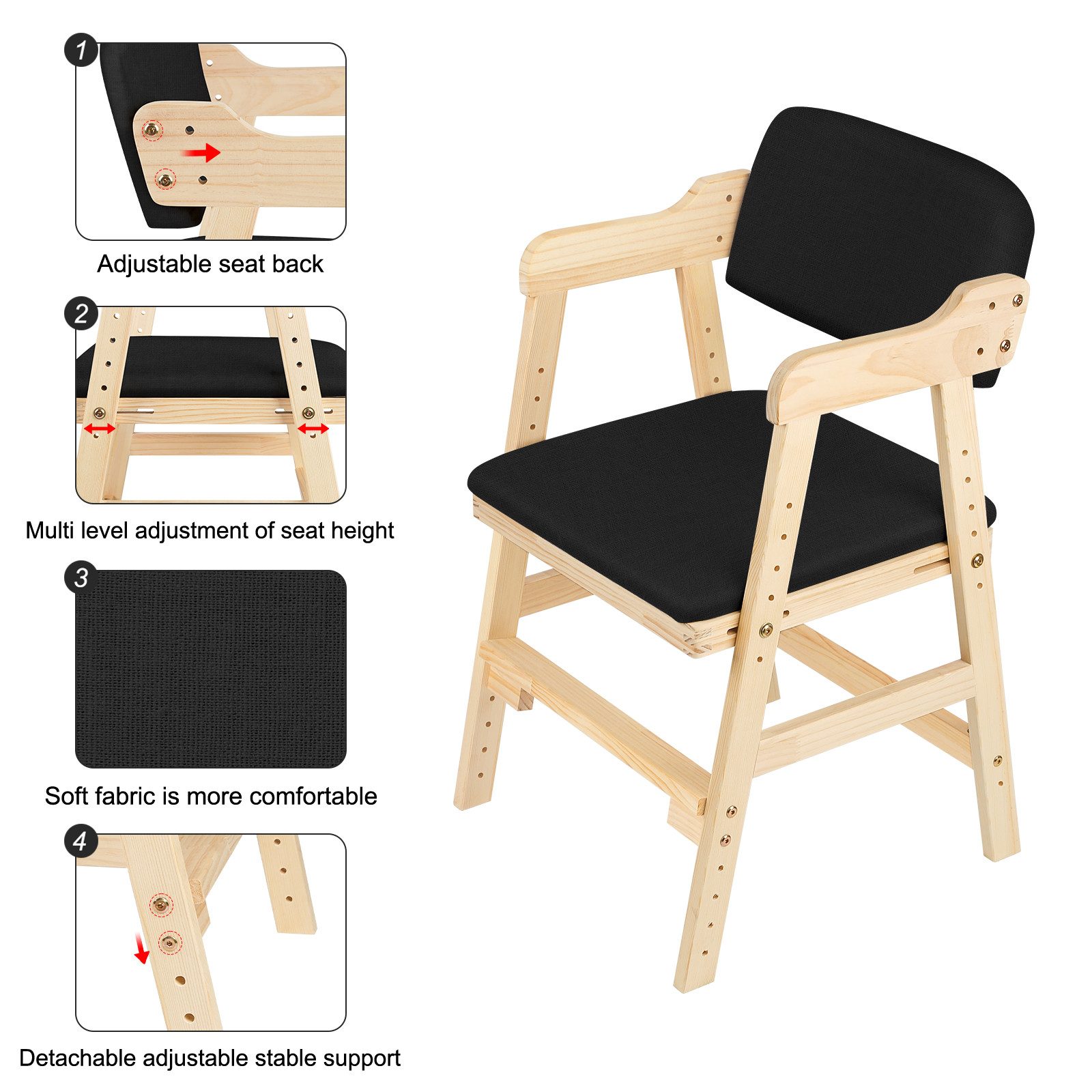 JEOBEST Kinderstuhl Höhenverstellbarer Stuhl günstig online kaufen