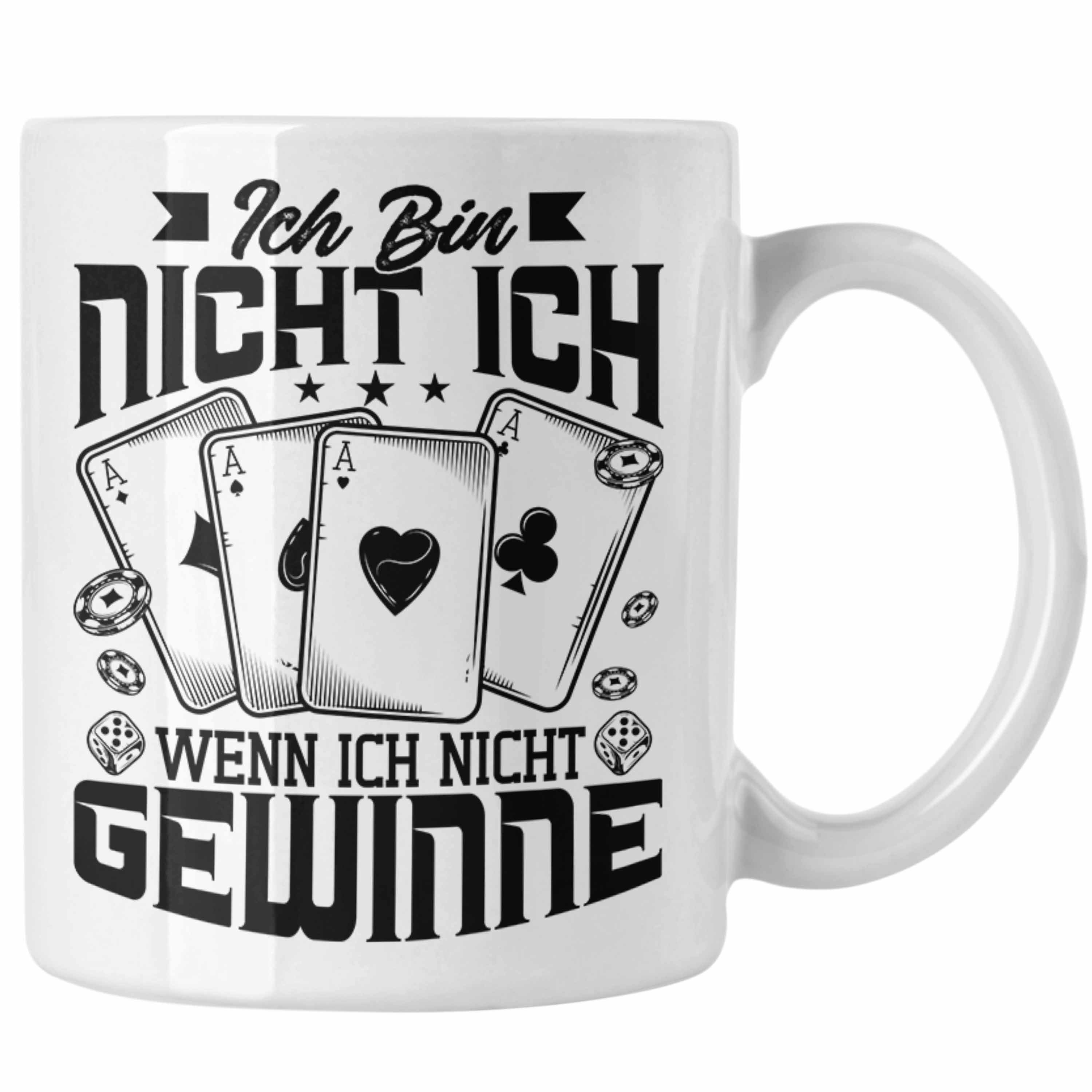 Trendation Tasse Spruch Weiss Lustige Geschenk für Trendation Pokerspieler Pokern Kartenspiele Tasse 