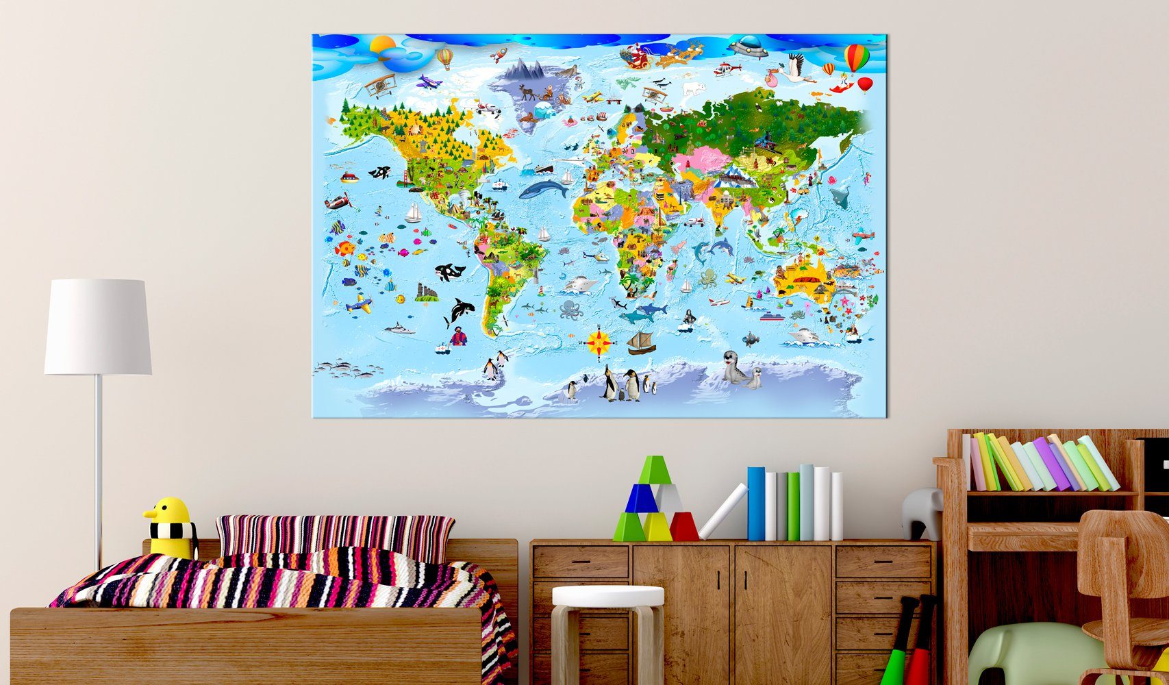 Map] [Cork Pinnwand Map: Artgeist Children's Travels Colourful