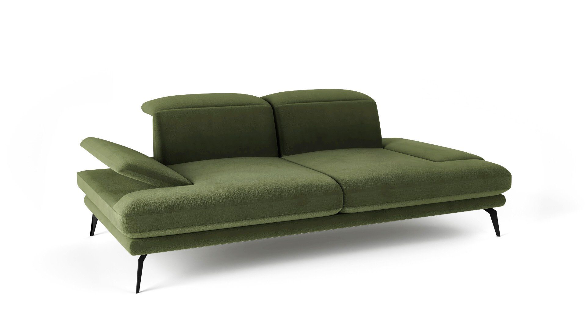 Siblo 2-Sitzer Elegantes Beinen und Zweisitzer Sofa - - Sofa Armlehnen Verstellbare Zweisitzer-Sofa - hohen Kopfstützen Deli 2-Sitzer Grün auf 2