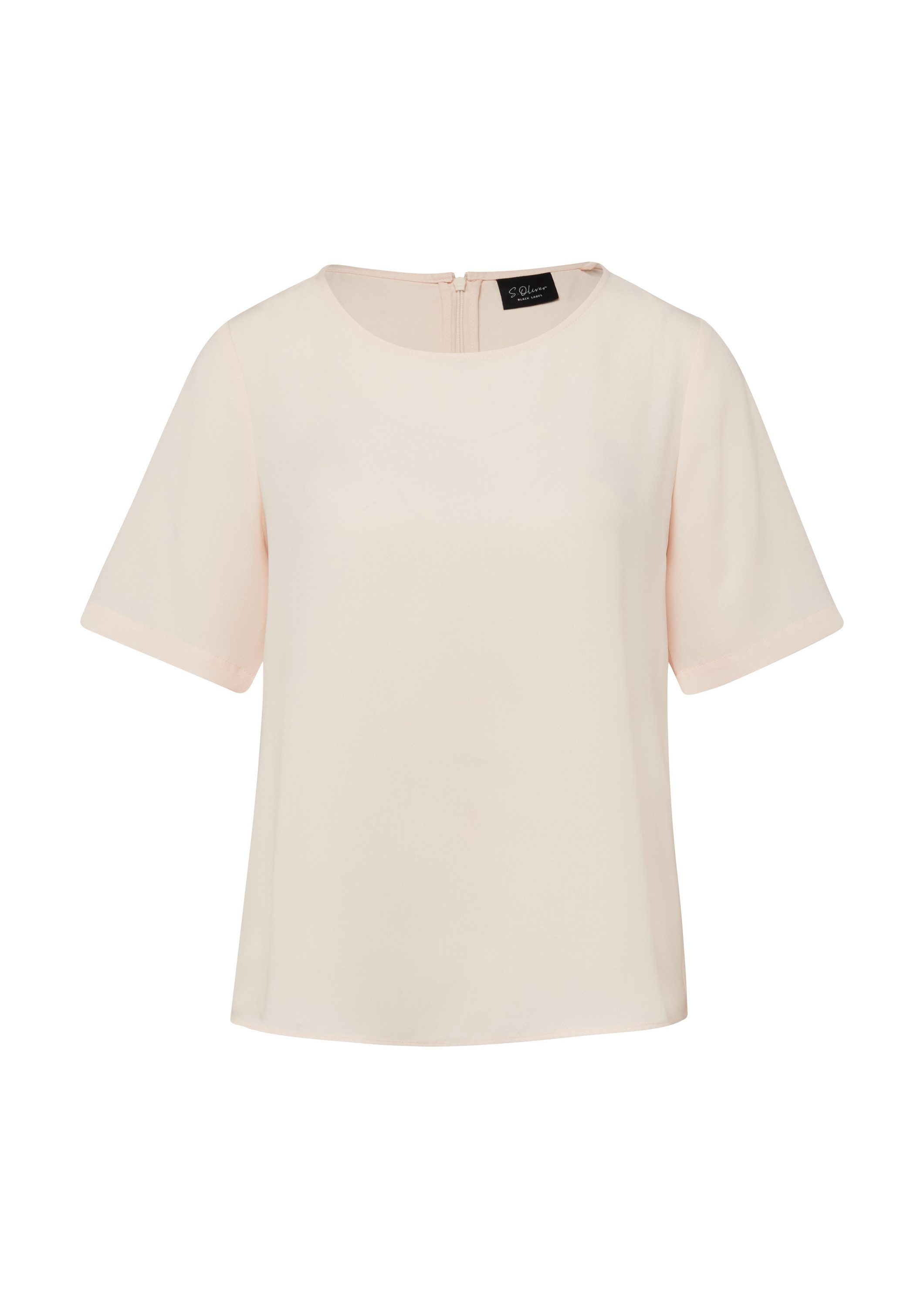 s.Oliver Kurzarmbluse Bluse Crêpe-Shirt mit Reißverschluss günstig online kaufen
