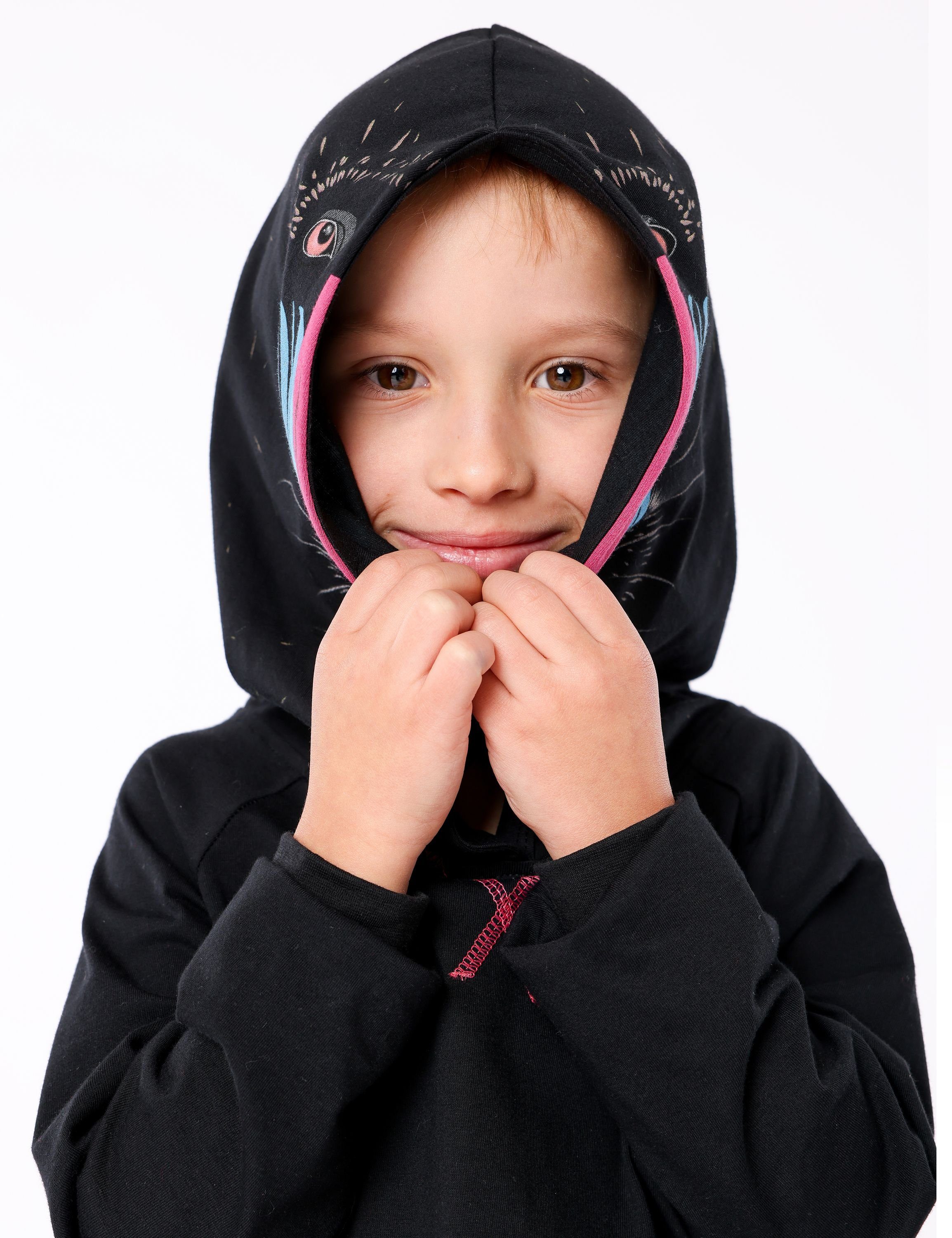 Kapuze Kinder LA40-236 Schlafanzug Pavian mit Ladeheid Schwarz Verkleidung Baumwolle aus Schlafanzug ohne