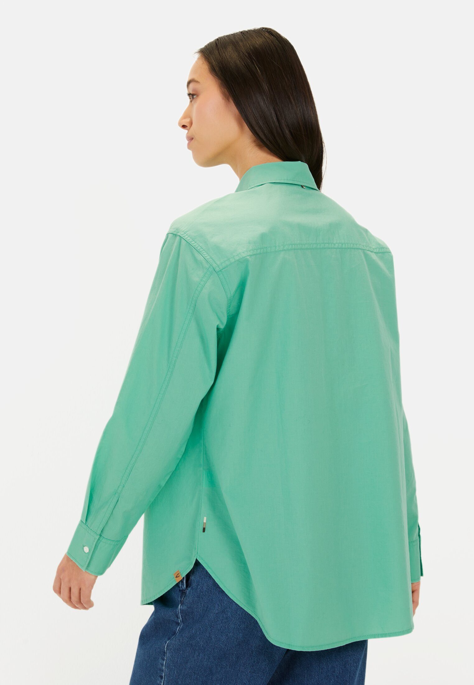 camel active Hemdbluse aus Baumwolle unifarben günstig online kaufen