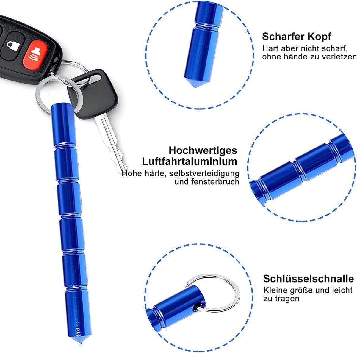 FELIXLEO Schlüsselanhänger Self Defense Keychain Selbstverteidigung Schlüsselanhänger (5-tlg)