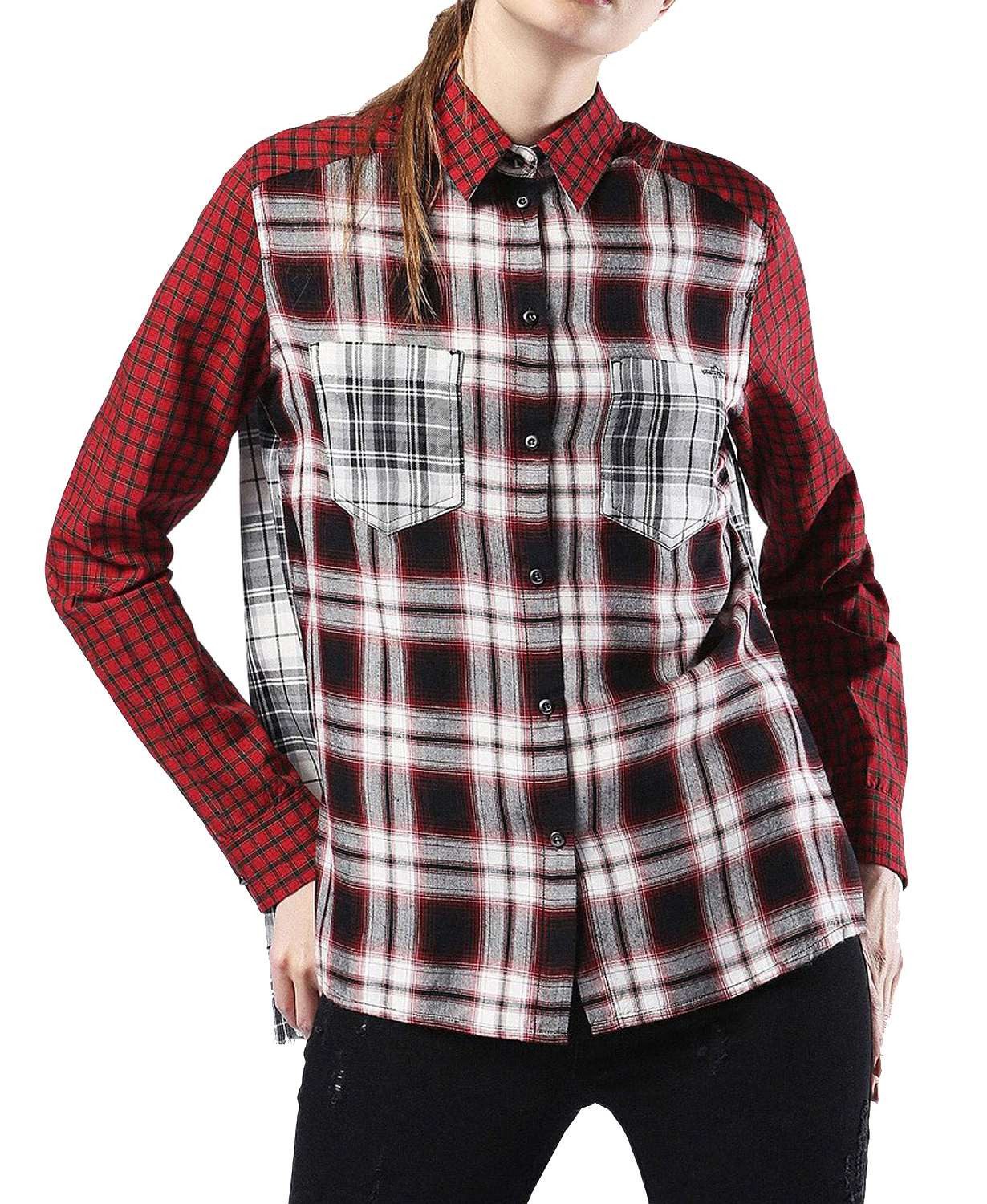 Kurzarmbluse Diesel C-Eve Camicia Damen Bluse Kariert