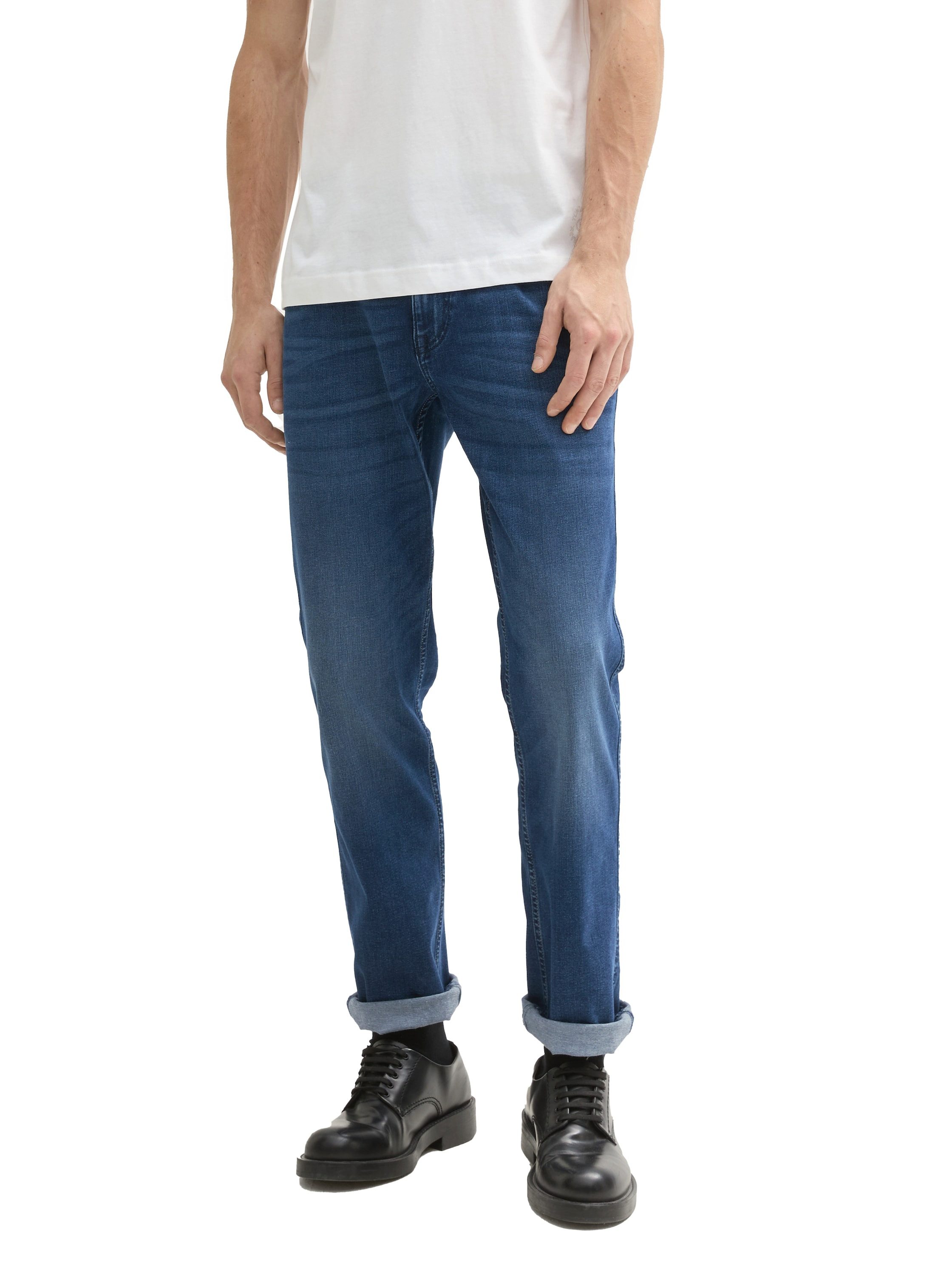 Tom Tailor Herren Jeans MARVIN STRAIGHT - Straight Fit - Blau - Used Dark S günstig online kaufen