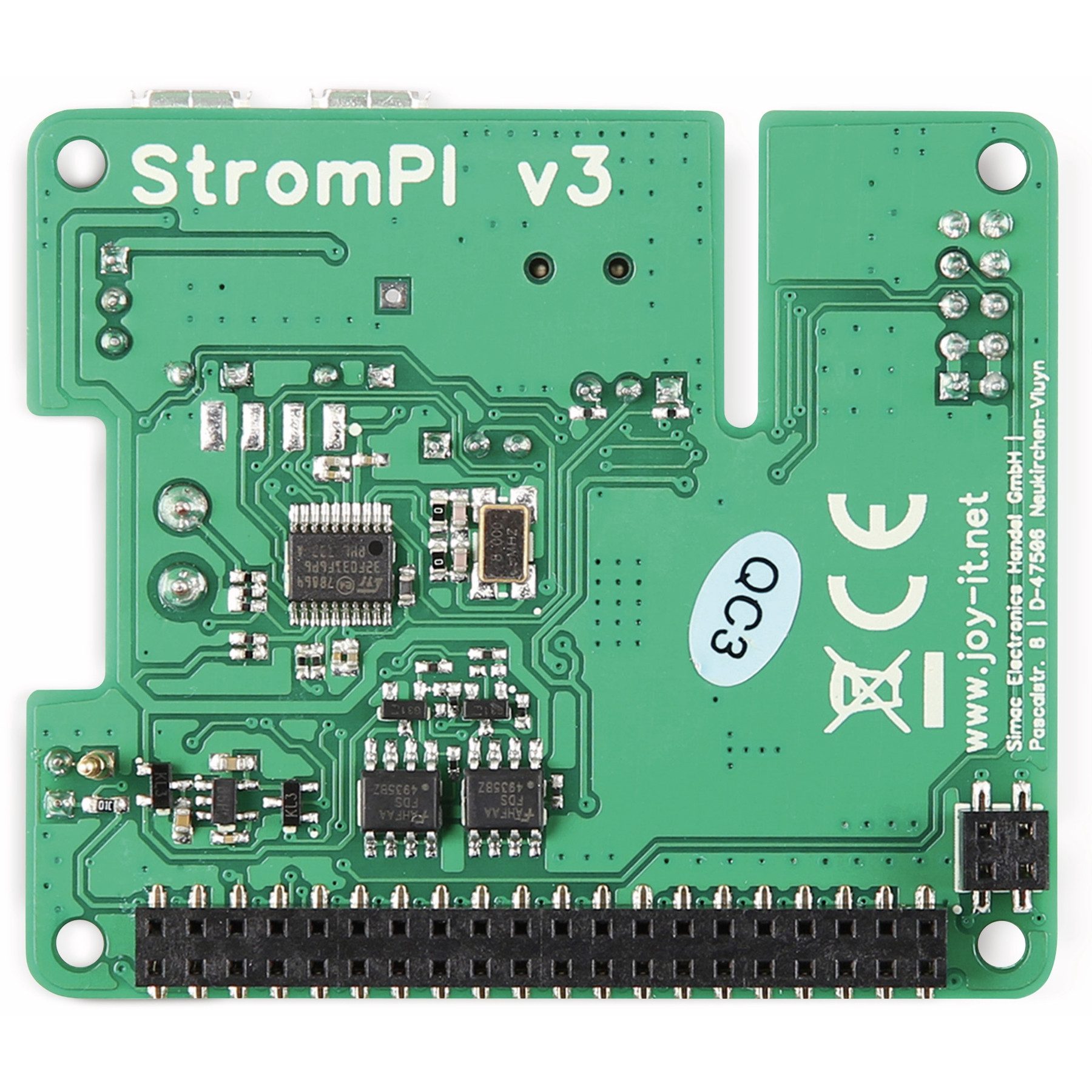Joy-it JOY-IT Strom-Pi3 Erweiterungsplatine für Raspberry Pi Universal-Netzteil