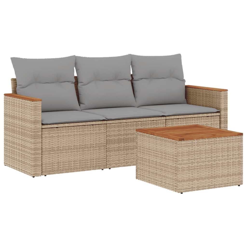 vidaXL Gartenlounge-Set 4-tlg. Garten-Sofagarnitur mit Kissen günstig online kaufen