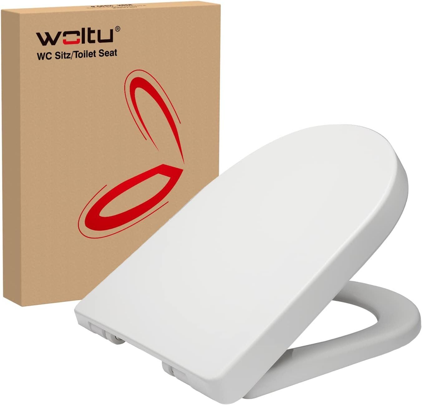 Woltu WC-Sitz, WC Sitz Kunststoff, Fast Fix, Softclose Scharnier