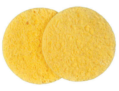 Kosmetex Gesichtsreinigungsschwamm 2 x Zelluloseschwämmchen in Gelb-Rund 7,5cm