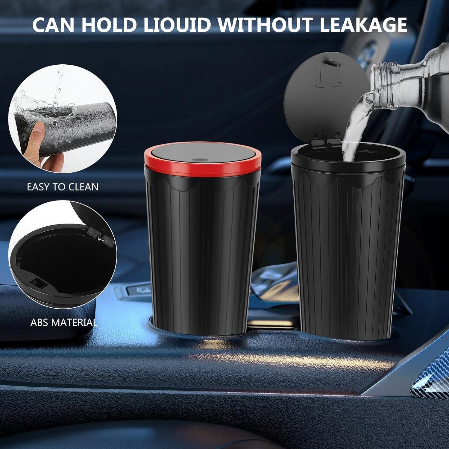 LuxusKollektion Mülleimer Auto Mülleimer 2er Set klein mit Deckel wasserdicht inkl Müllbeutel