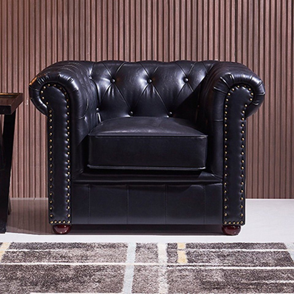 Sofagarnitur Chesterfield Design, Polster Sofa Europe Wohnzimmer in Couch 3+2+1 JVmoebel Made