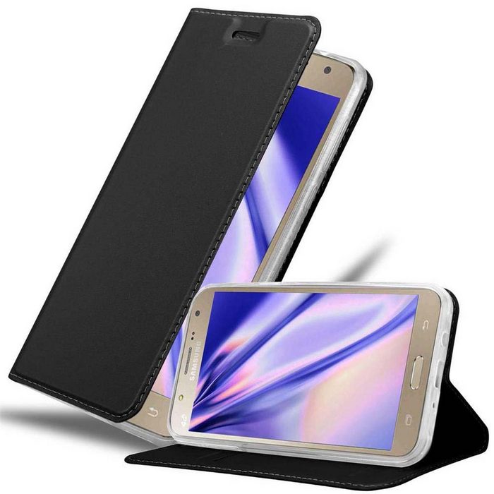 Cadorabo Handyhülle Classy Book Samsung Galaxy J7 2015 Klappbare Handy Schutzhülle - Hülle - mit Standfunktion und Kartenfach