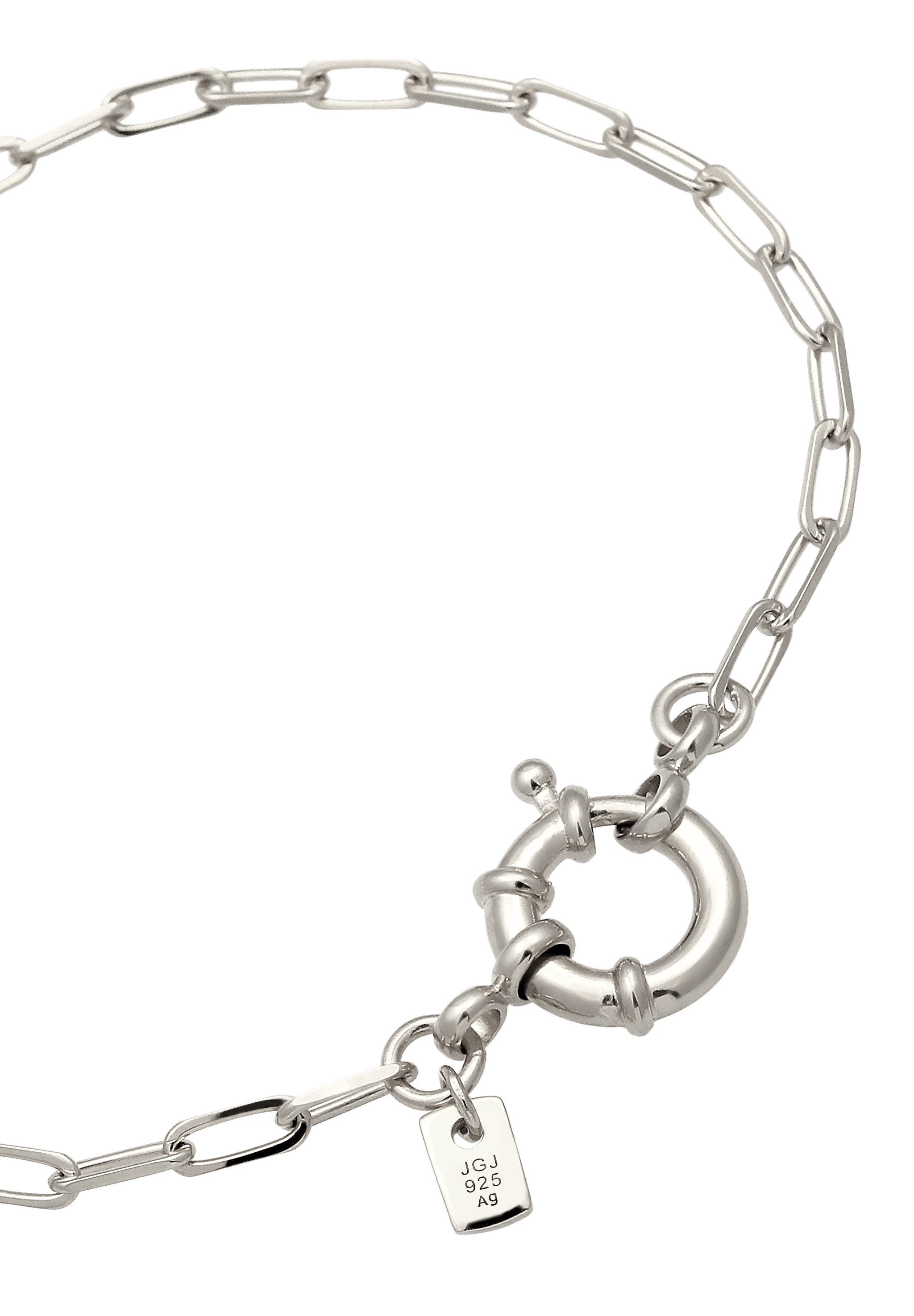 Kuzzoi Silberarmband Glieder Oval Federring 925 Sterling Silber