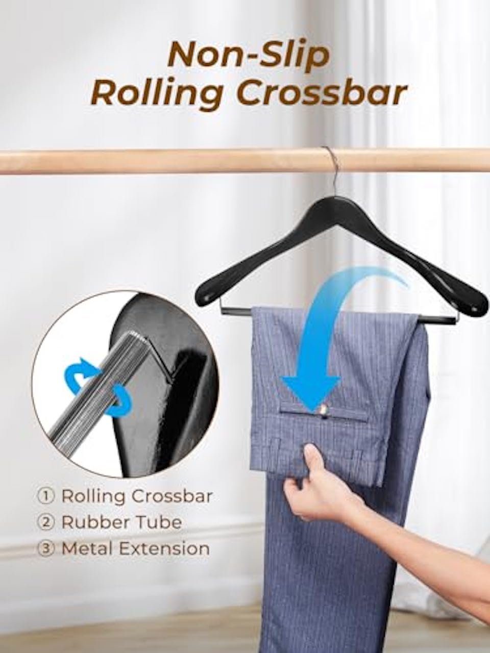 House Day Kleiderbügel Anzugsbügel holz, Kleiderbügel mit Extra Breiten Sch günstig online kaufen