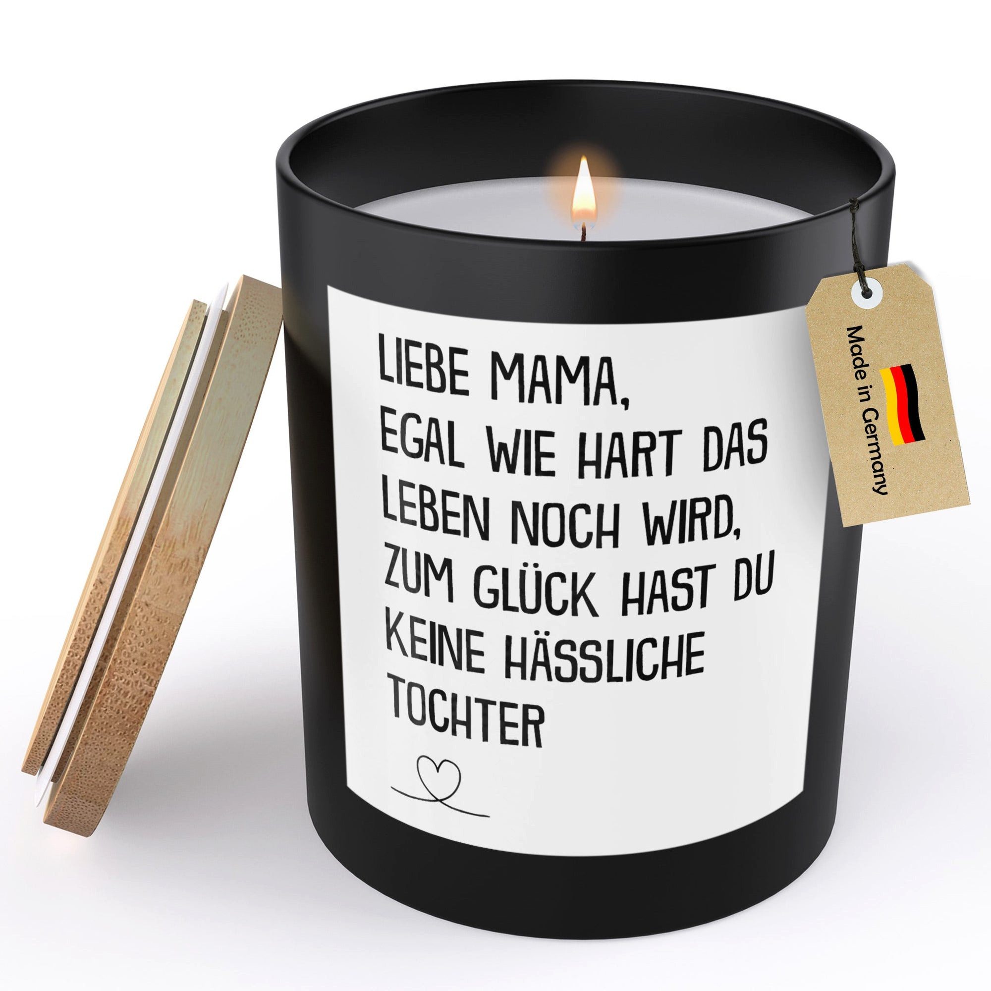 22Feels Duftkerze Deko Mama Geschenk v Tochter Mutter Muttertag Bday Weihnachten Frauen, MADE IN GERMANY, Europäisches Sojawachs, Handgegossen