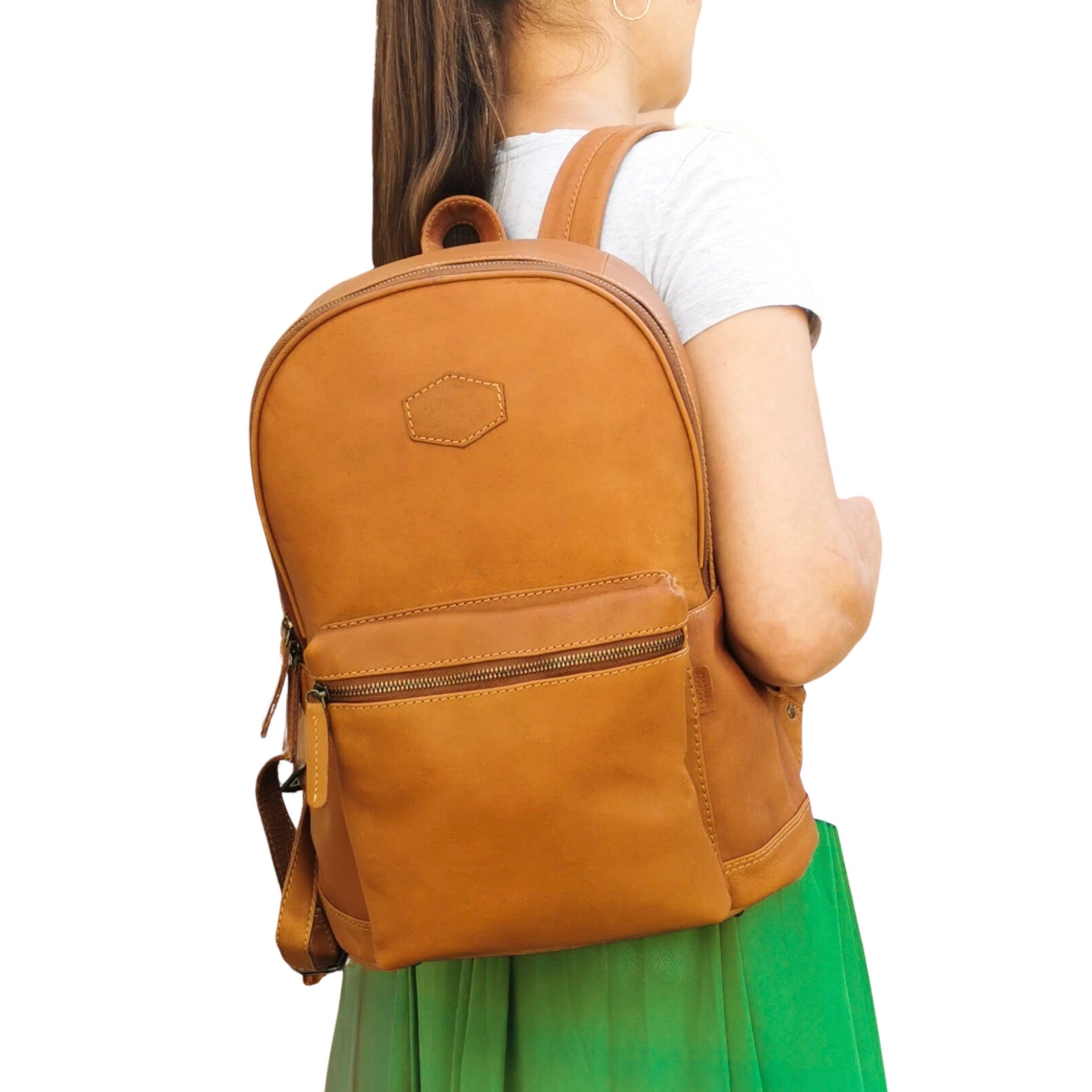 Landleder Rucksack XL - PINCH OF WAX gewachstes Pullup Vollrindleder, praktisch & geräumig