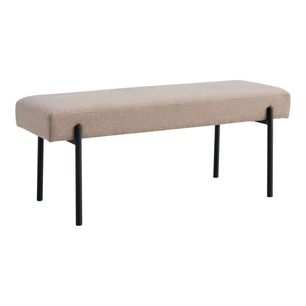 LebensWohnArt Sitzbank Design Sitzbank NORDIC 100cm light-brown Strukturstoff
