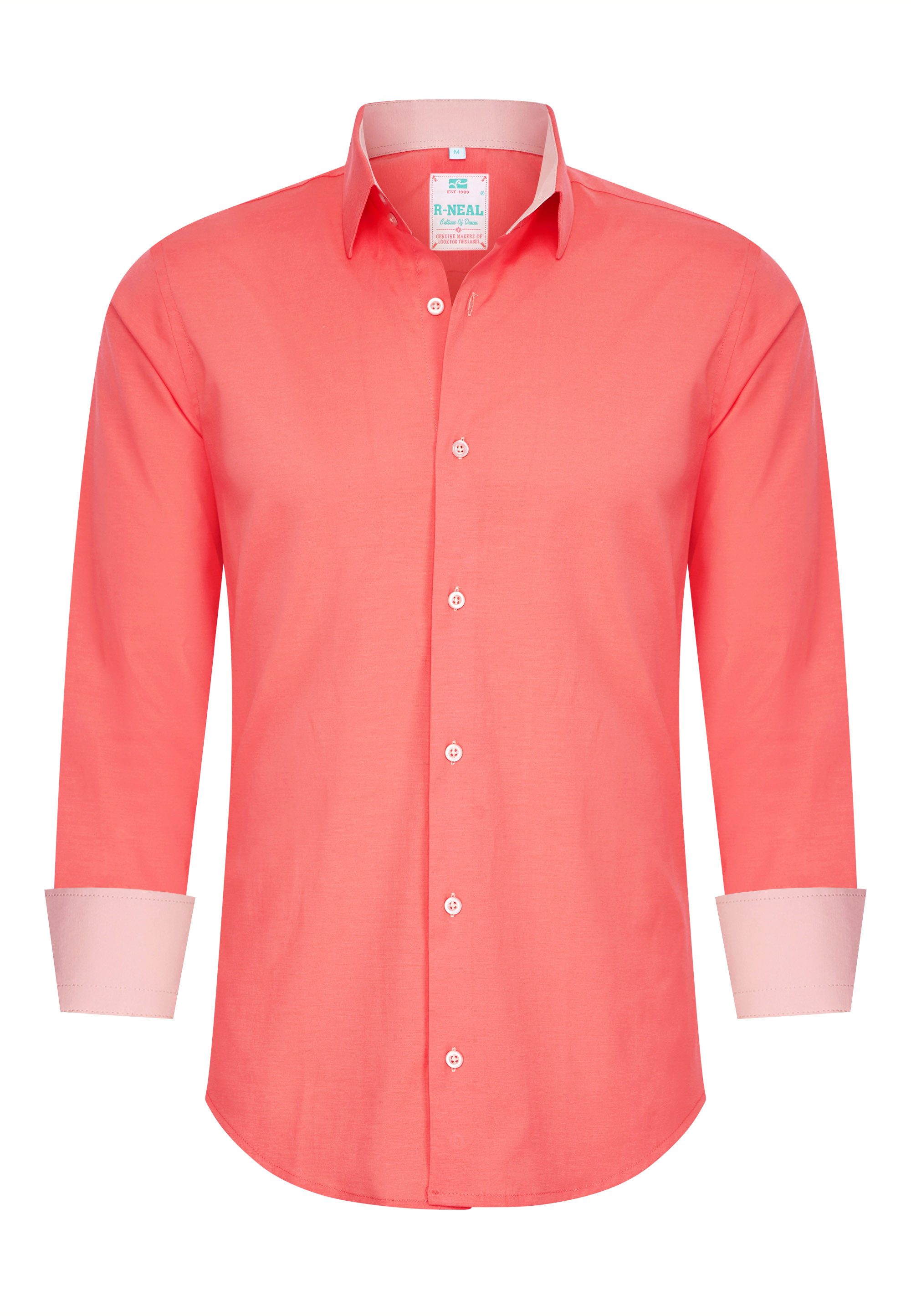 R-NEAL Businesshemd Pastellhemd Herren Slim Fit Hemd Langarm Kontrasthemd C günstig online kaufen