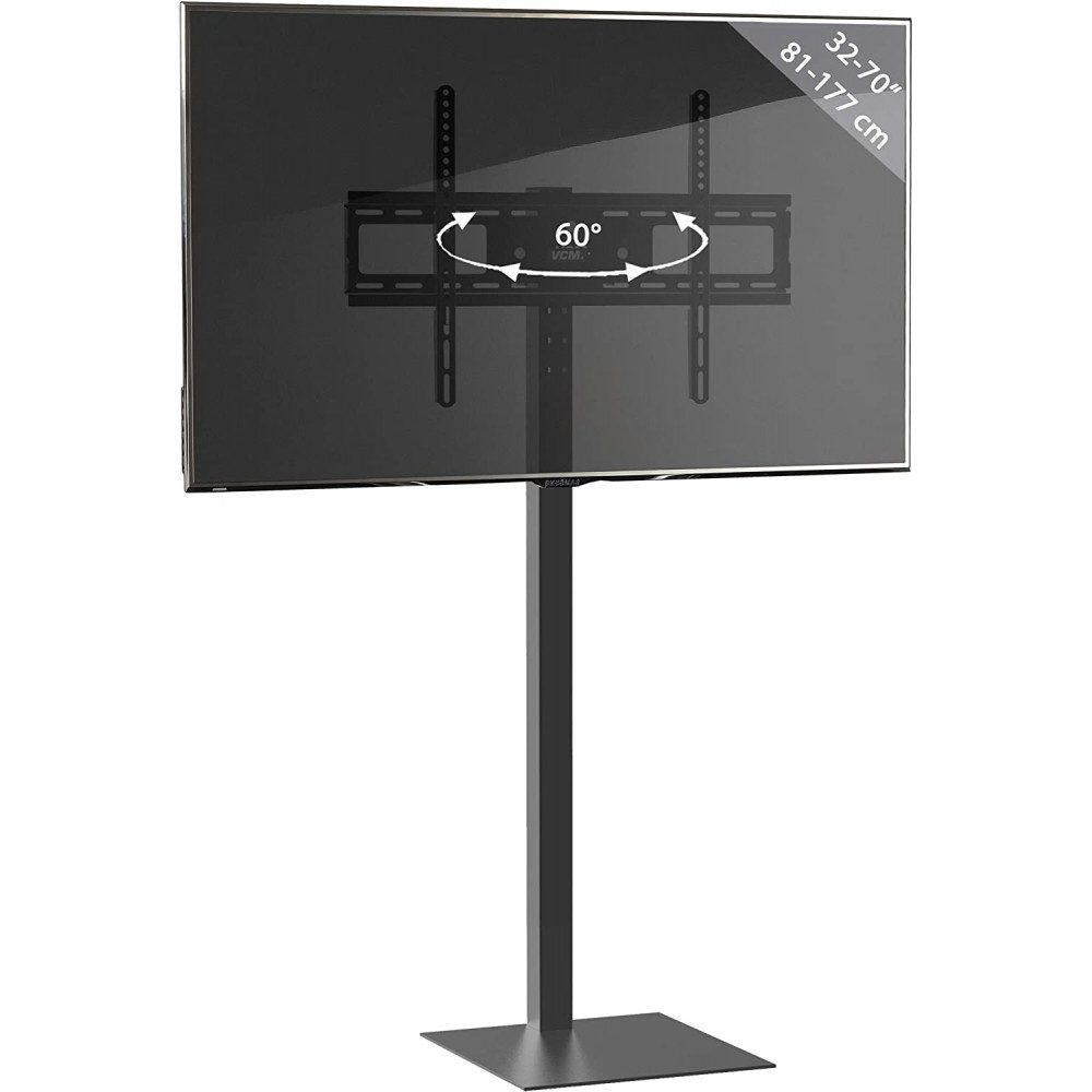 VCM VCM Zanta Schwarz Standfuß für TVs bis 70 Zoll Kopfhörer (Eleganter Standfuß mit verdeckter Kabelführung, Eleganter Standfuß mit verdeckter Kabelführung)