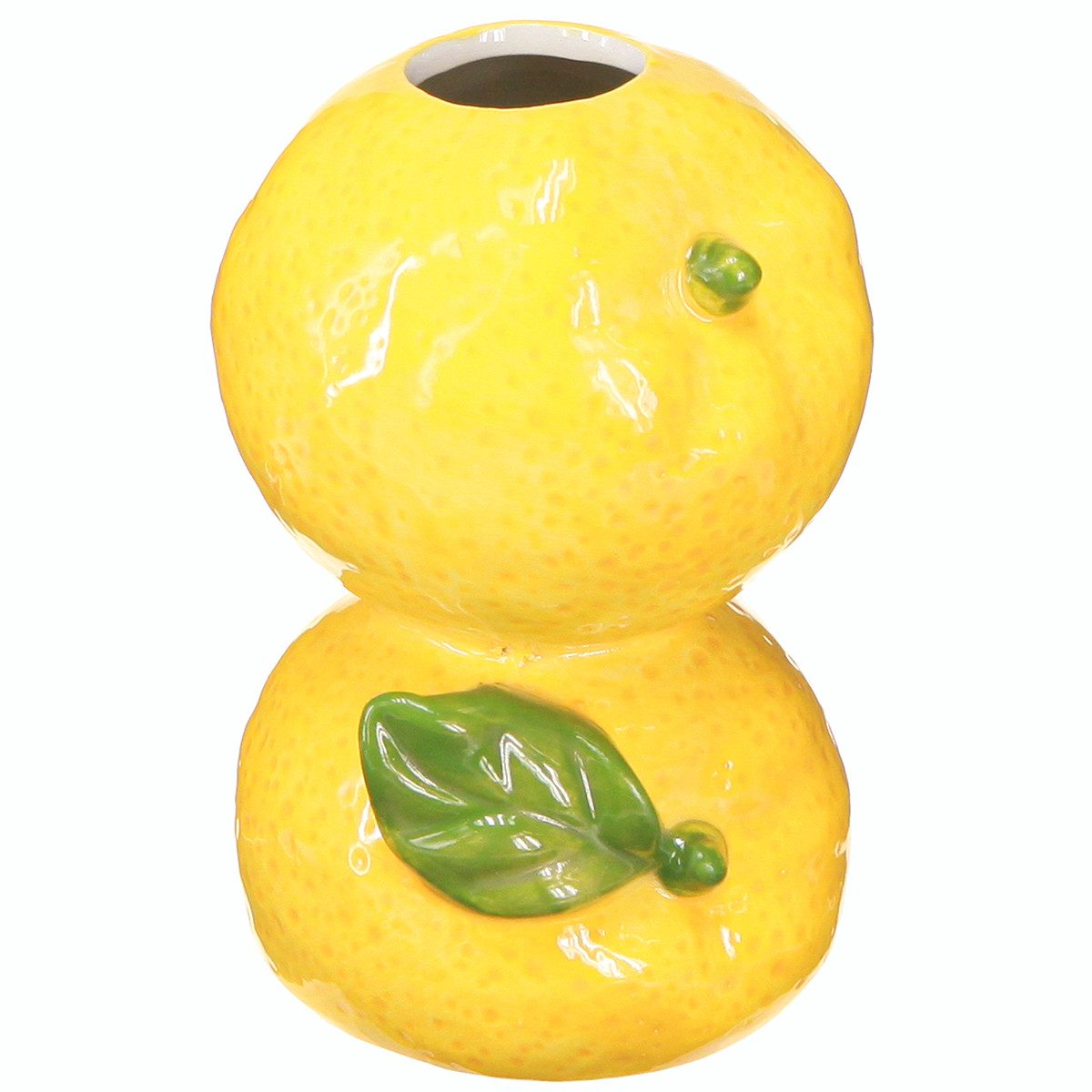 Viana Übertopf Blumenvase Zitrone Keramik Mediterran Deko Sommer H13cm