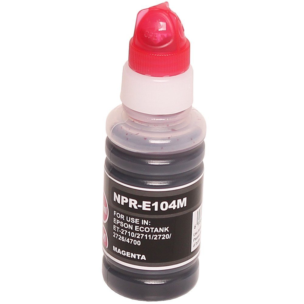 ABC Nachfülltinte (für Epson, Kompatible Nachfüllflasche für Epson 104 Magenta EcoTank ET2710, x, ET2810 ET2811 ET2812 ET2814 ET2815 ET2820 ET2821 ET2825 ET2826 ET4700)