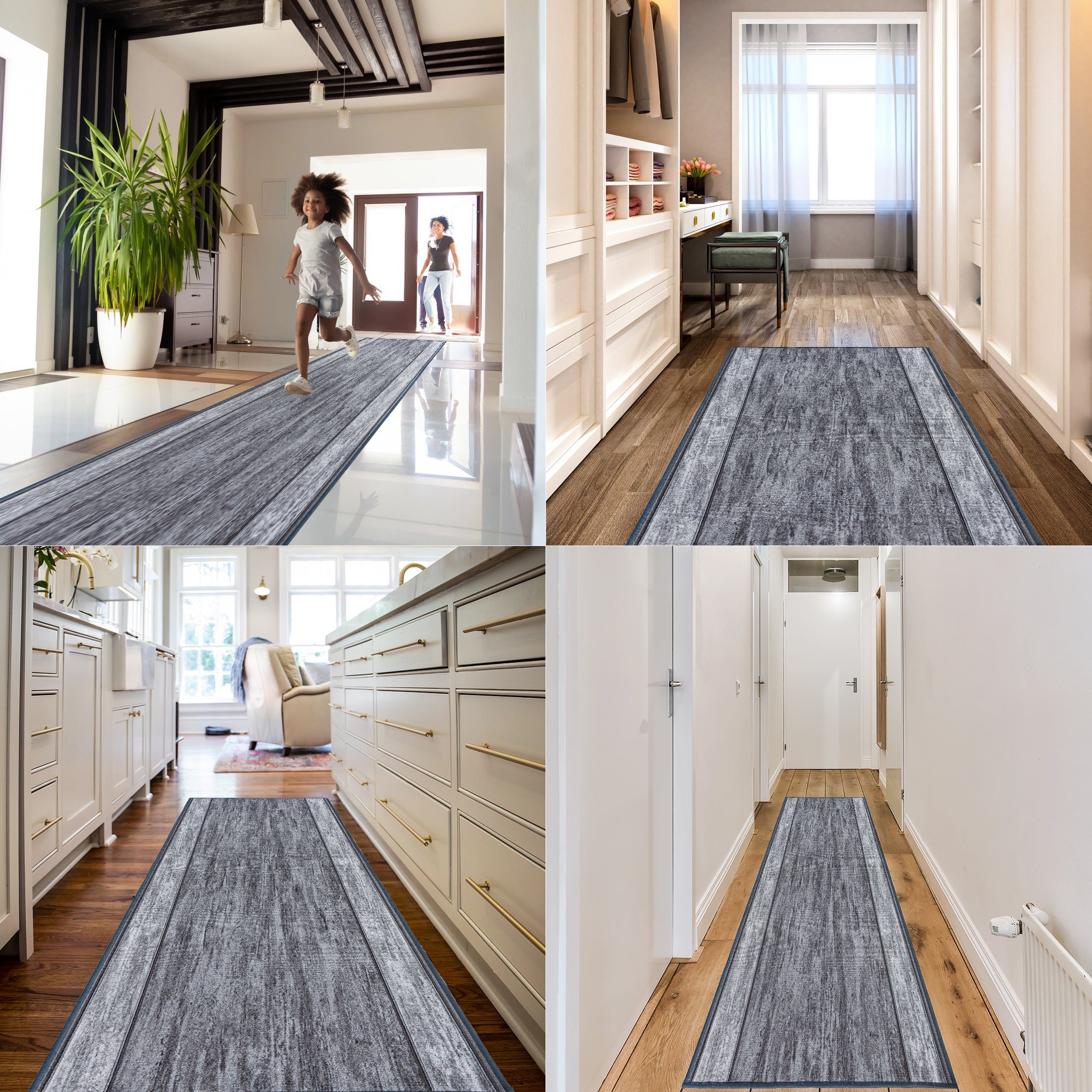 Mazovia Läufer Läufer Teppichläufer Brücke - Vorzimmer Küche - Grau, 67 x 1 günstig online kaufen