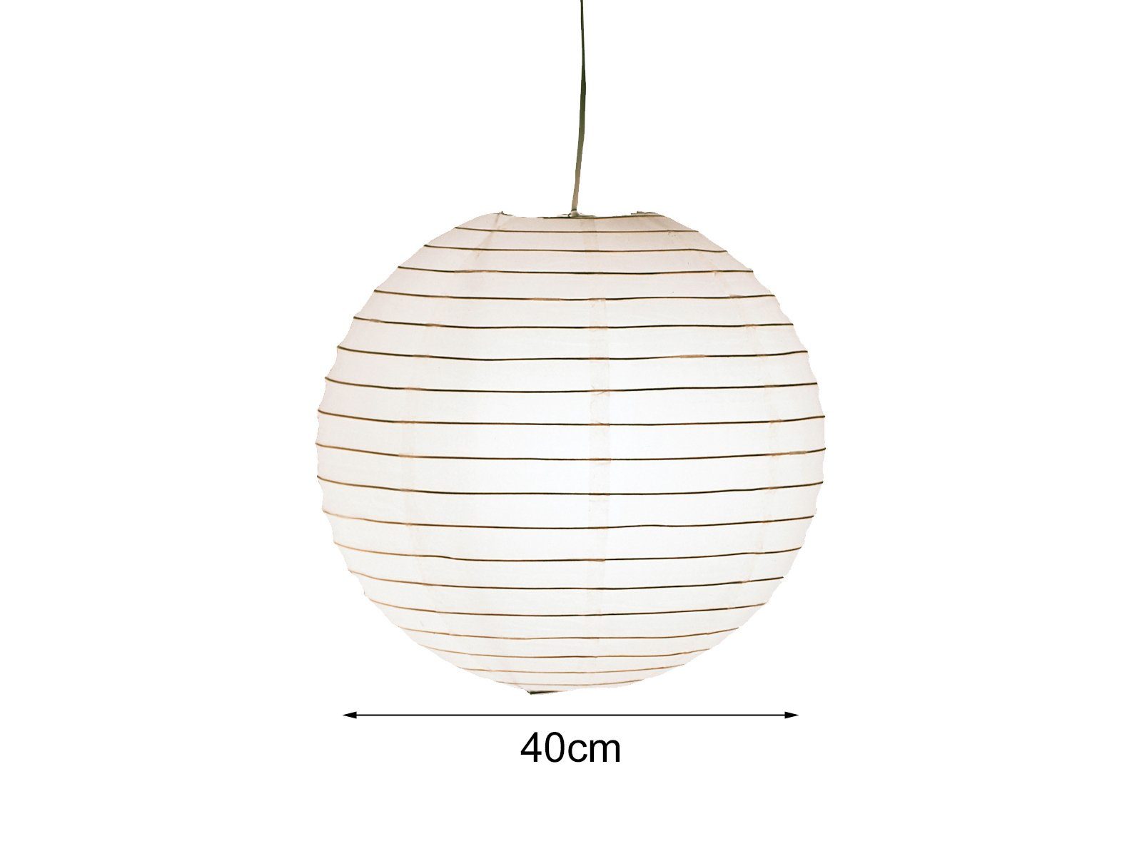TRIO Leuchten LED Pendelleuchte, LED wechselbar, Warmweiß, japanische Papier-lampen, chinesische Lampenschirm Lampion Weiß, Ø40cm