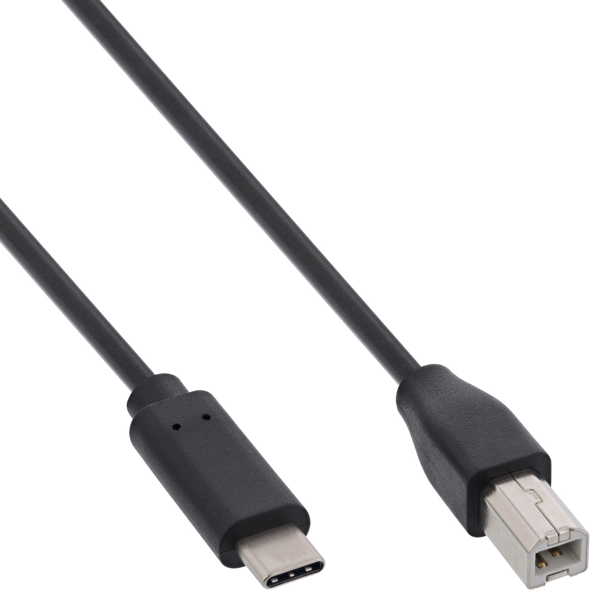 InLine® USB 2.0 Kabel, USB-C Stecker an USB-B Stecker, schwarz, 3m USB-Kabel