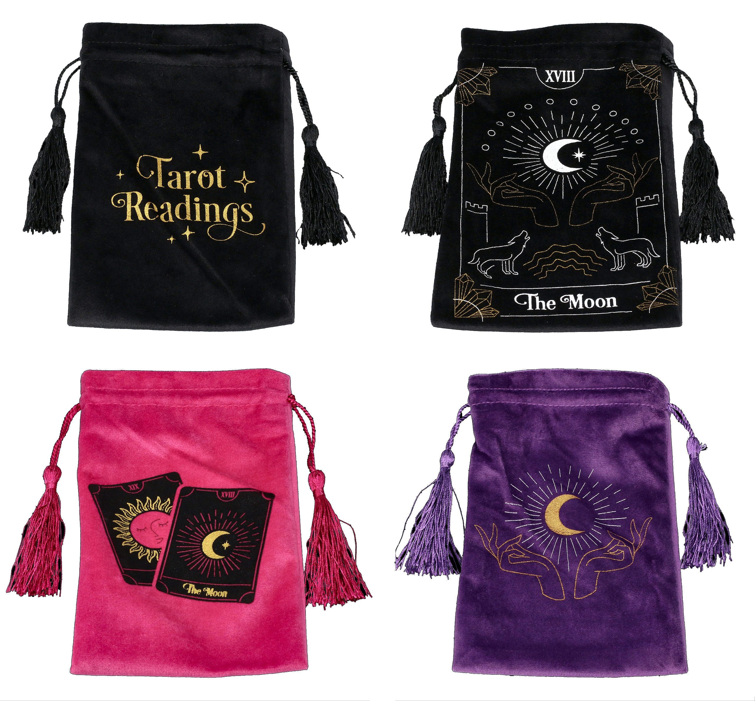 Dekoobjekt Tarotbeutel 4er Set für Wahrsager - Fantasy Dekoration Dekoobjekt