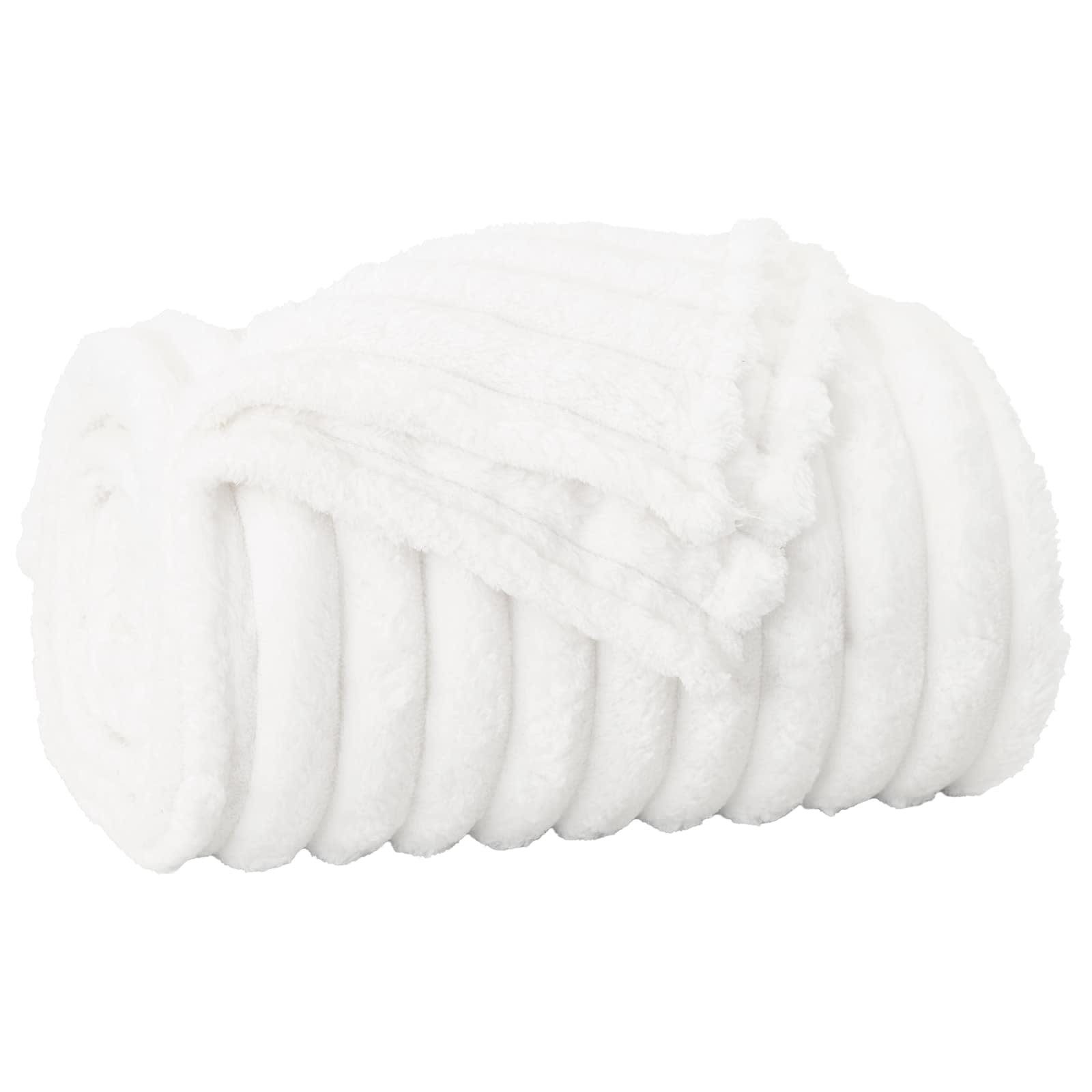 vidaXL Bettüberwurf Überwurfdecke Weiß 240 x 220 cm Fleece