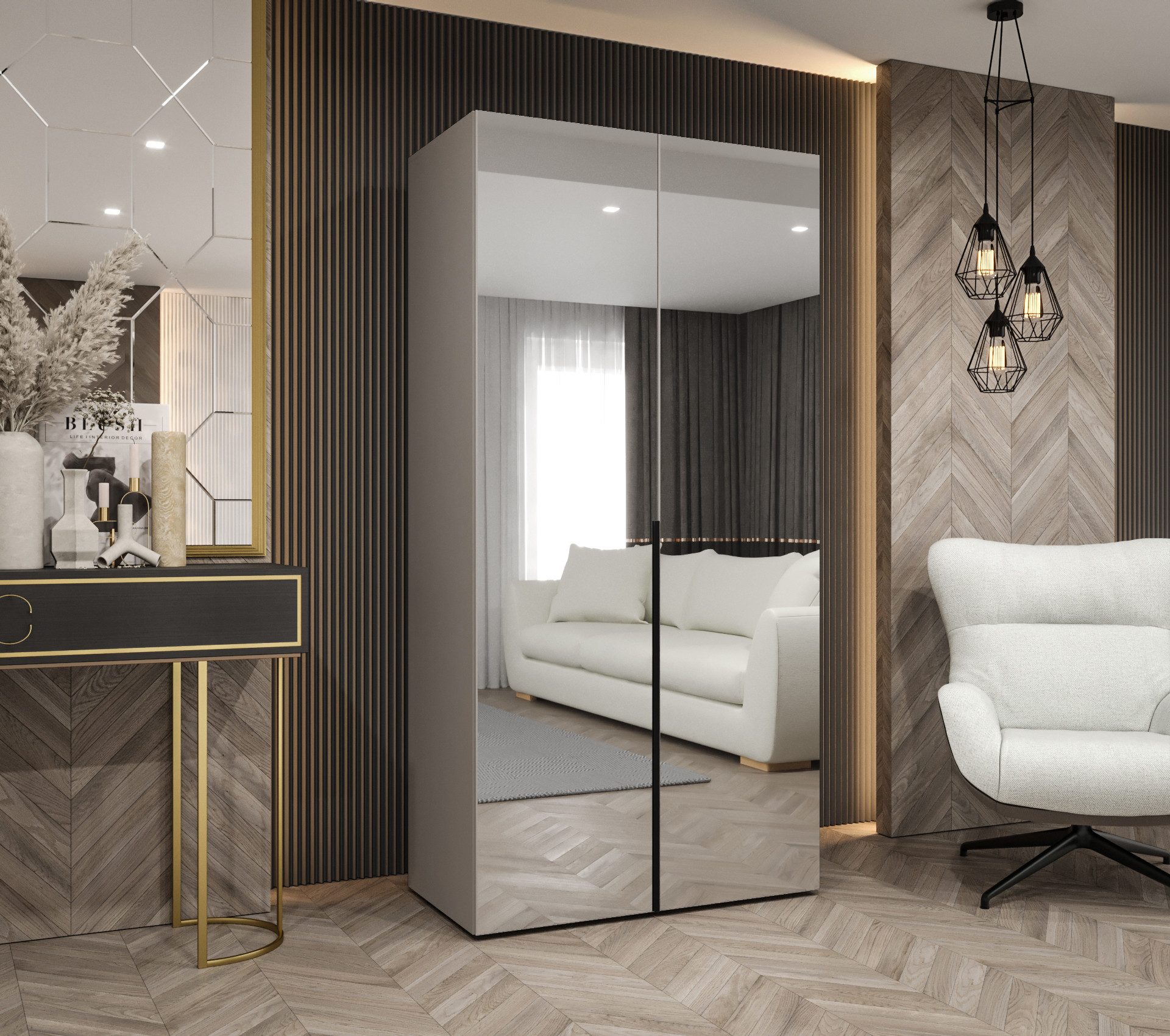 ABIKS MÖBEL Drehtürenschrank ALICANTE 3 Schlafzimmerschrank mit Kleiderstan günstig online kaufen