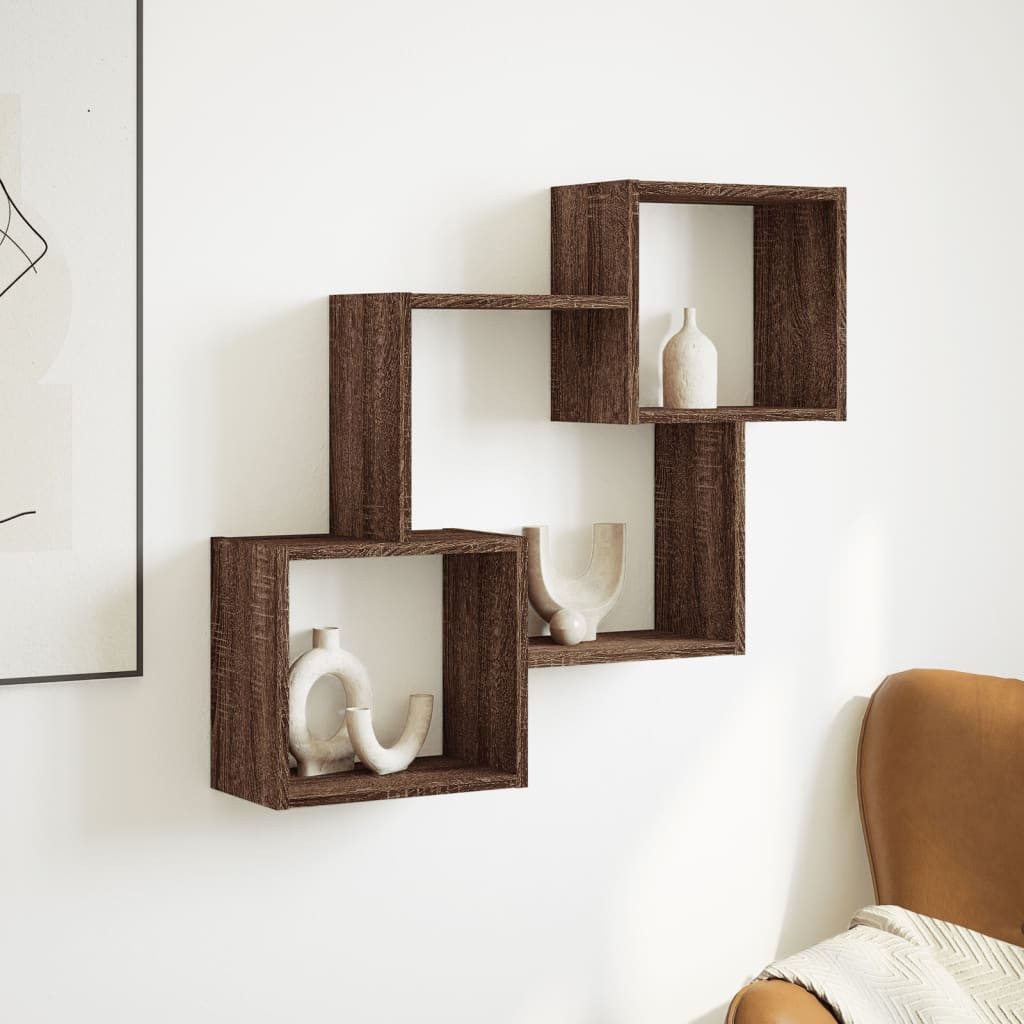 vidaXL Regal Wandschrank 78x18x71 cm Eichen-Optik günstig online kaufen