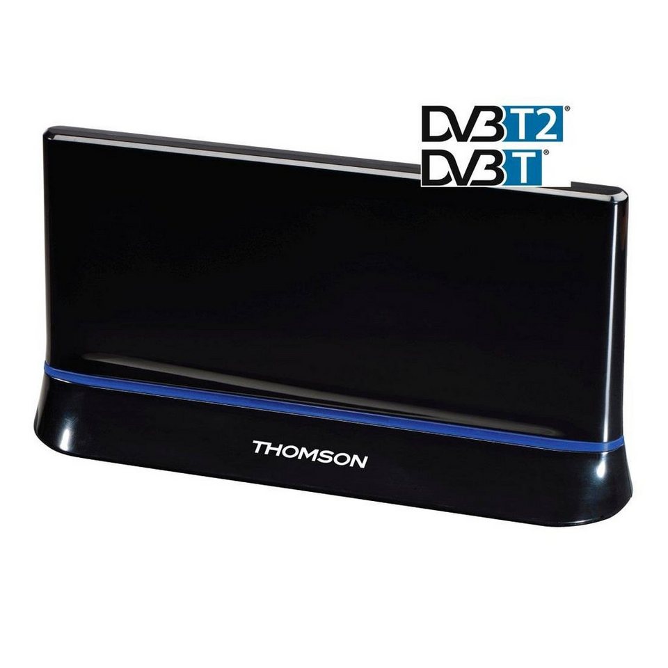 Thomson DVB-T2 Zimmerantenne für TV u. Radio, DAB/HDTV/3D Innenantenne (für  Innenbereich), - Frequenzbereich: UHF: 470-790MHz, VHF: 174-230MHz,Form:  Flachantenne