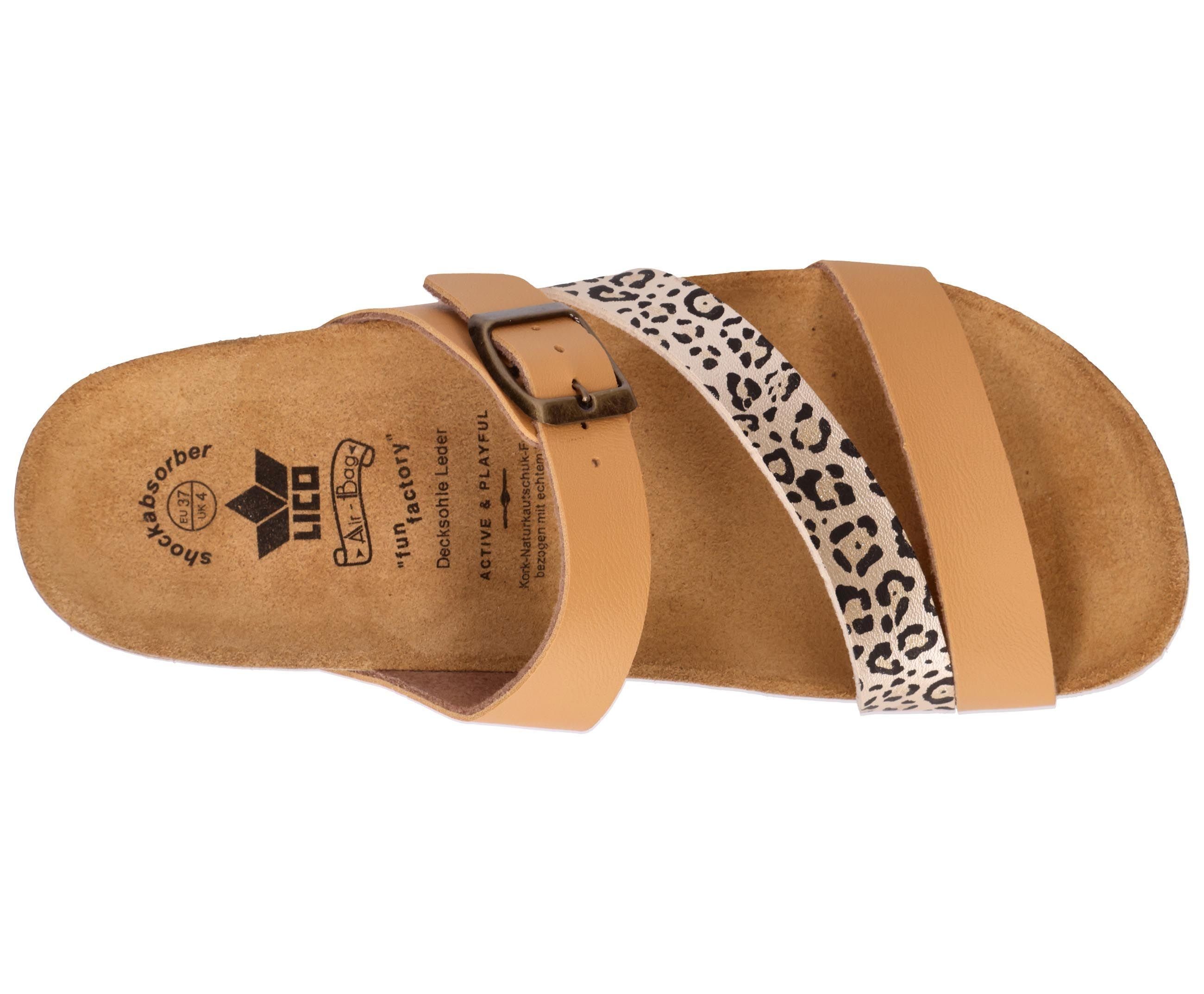 Lico Pantolette Natural Glitter Hausschuh