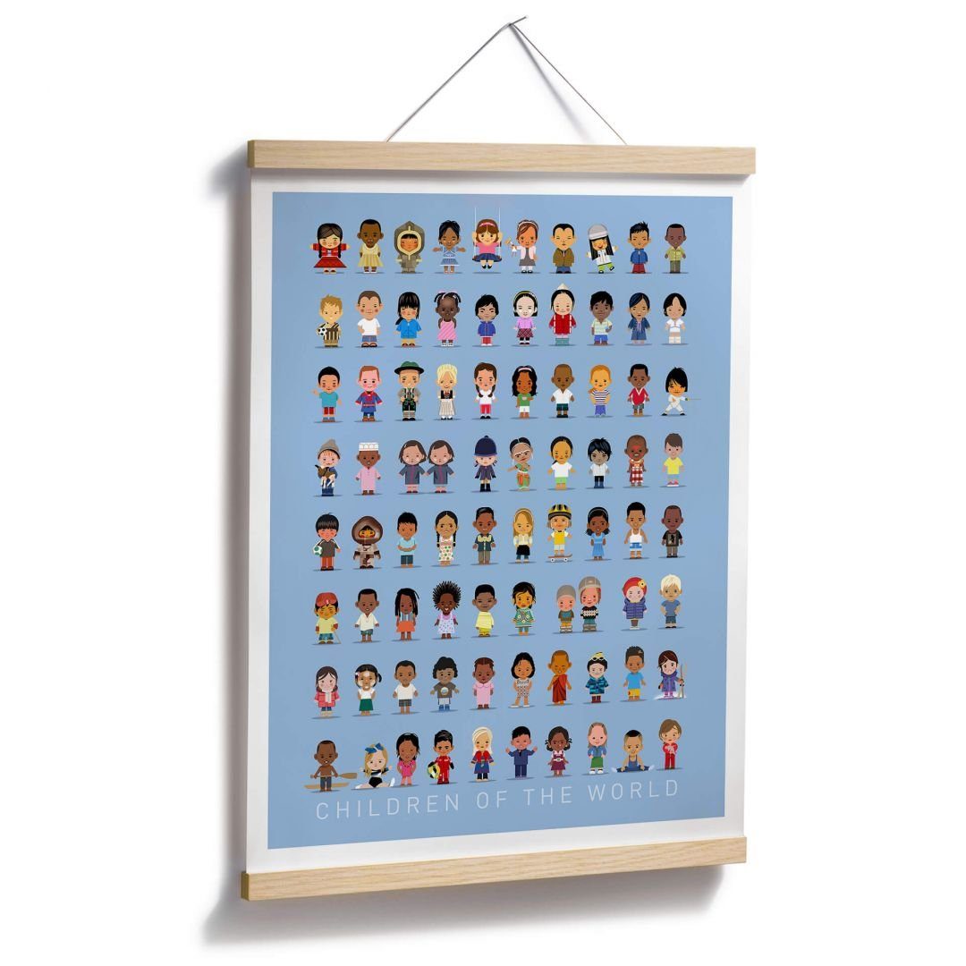 K&L Wall Art Poster Montessori Poster Jungen Mädchen Kinderposter für Kinderzimmer, Moderne Kinderzimmer Poster, die Kinder der Welt, Kulturposter vom Kinderbuc – Bild 4 von 5