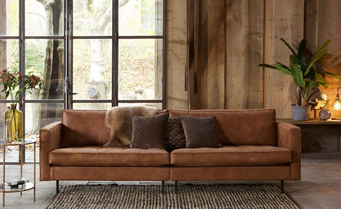 BePureHome Sofa Ledersofa Rodeo Classic Chesterfield 2,5- oder 3-Sitzer Cognac 230/275