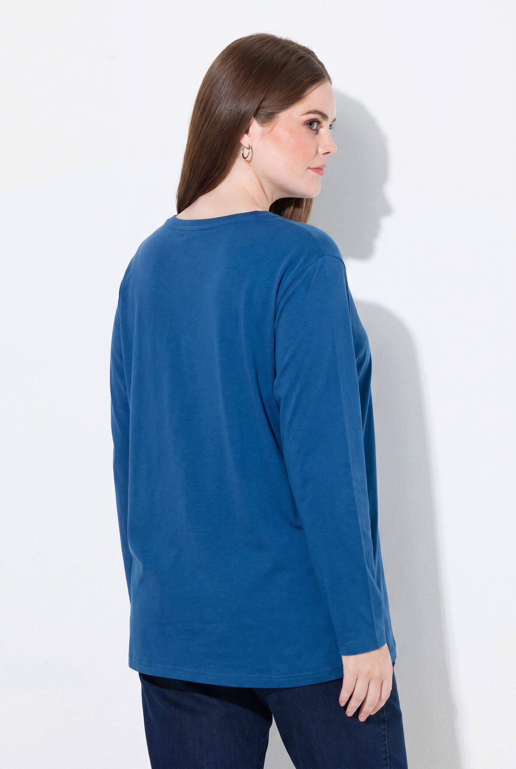 Ulla Popken T-Shirt Shirt Relaxed Rundhalsausschnitt Langarm – Bild 3 von 4