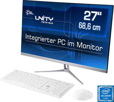 CSL Unity F27-GLS Win 11 PC (27 Zoll, Intel® Celeron N4120, 8 GB RAM, 128 GB SSD, passiver CPU-Kühler)