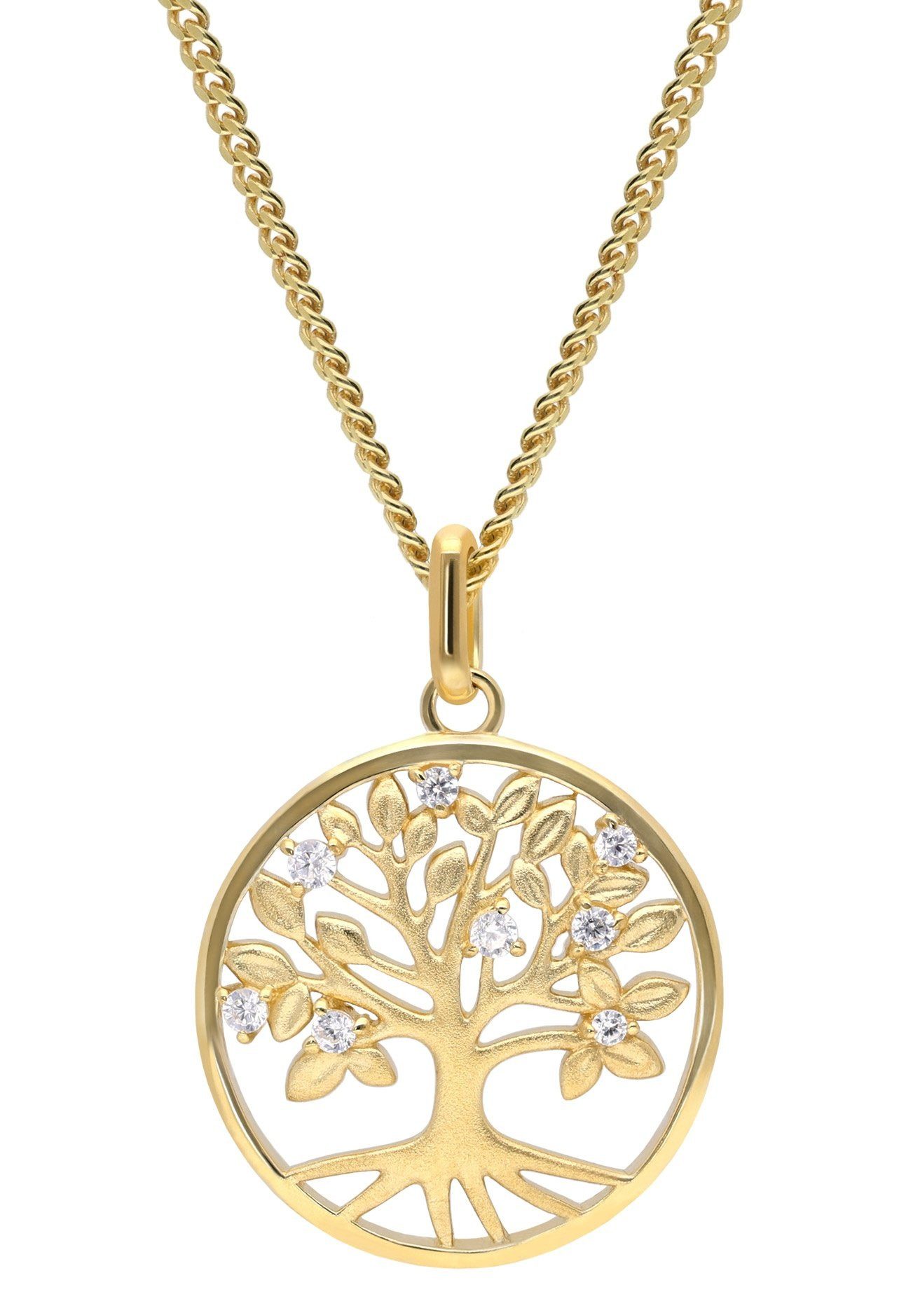 trendor Panzerkette 925 Silber Vergoldet Lebensbaum Collier günstig online kaufen